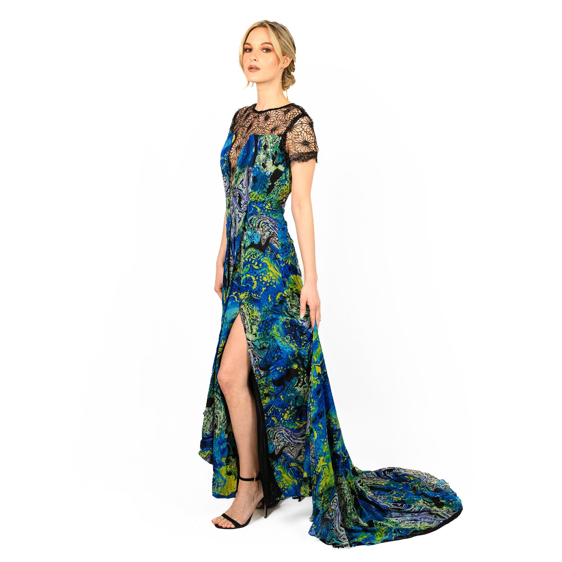 Mix-Media Side Flounce Gown - MaraFormigone