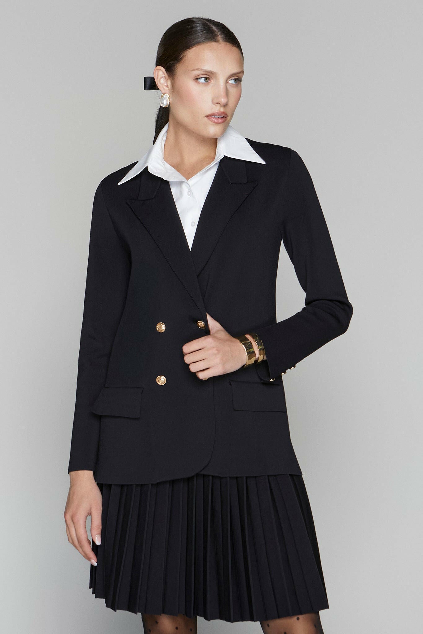 Darby Blazer in Black Apparalel