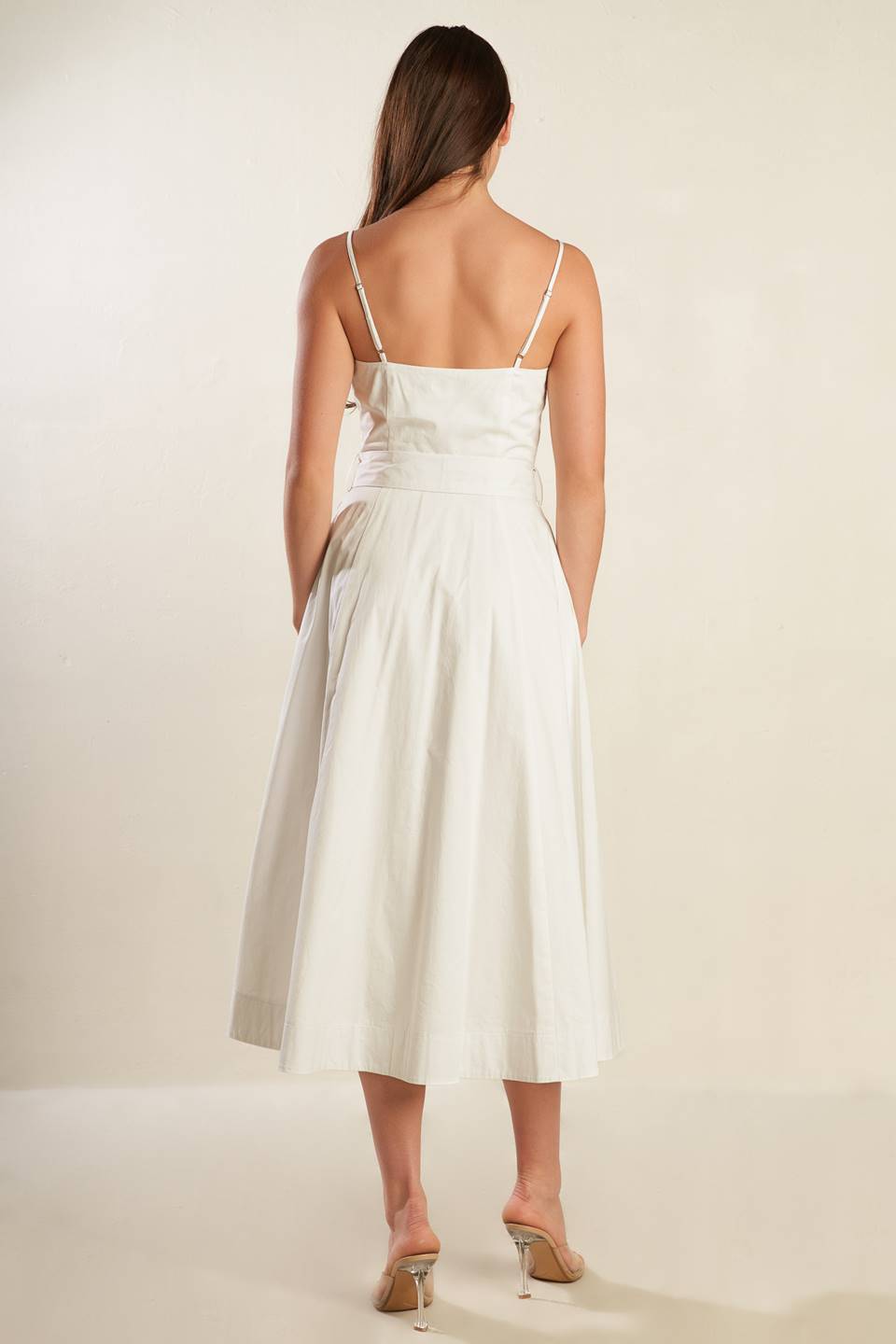 A DAY IN THE MEADOW WHITE WOVEN MIDI DRESS - MaraFormigone