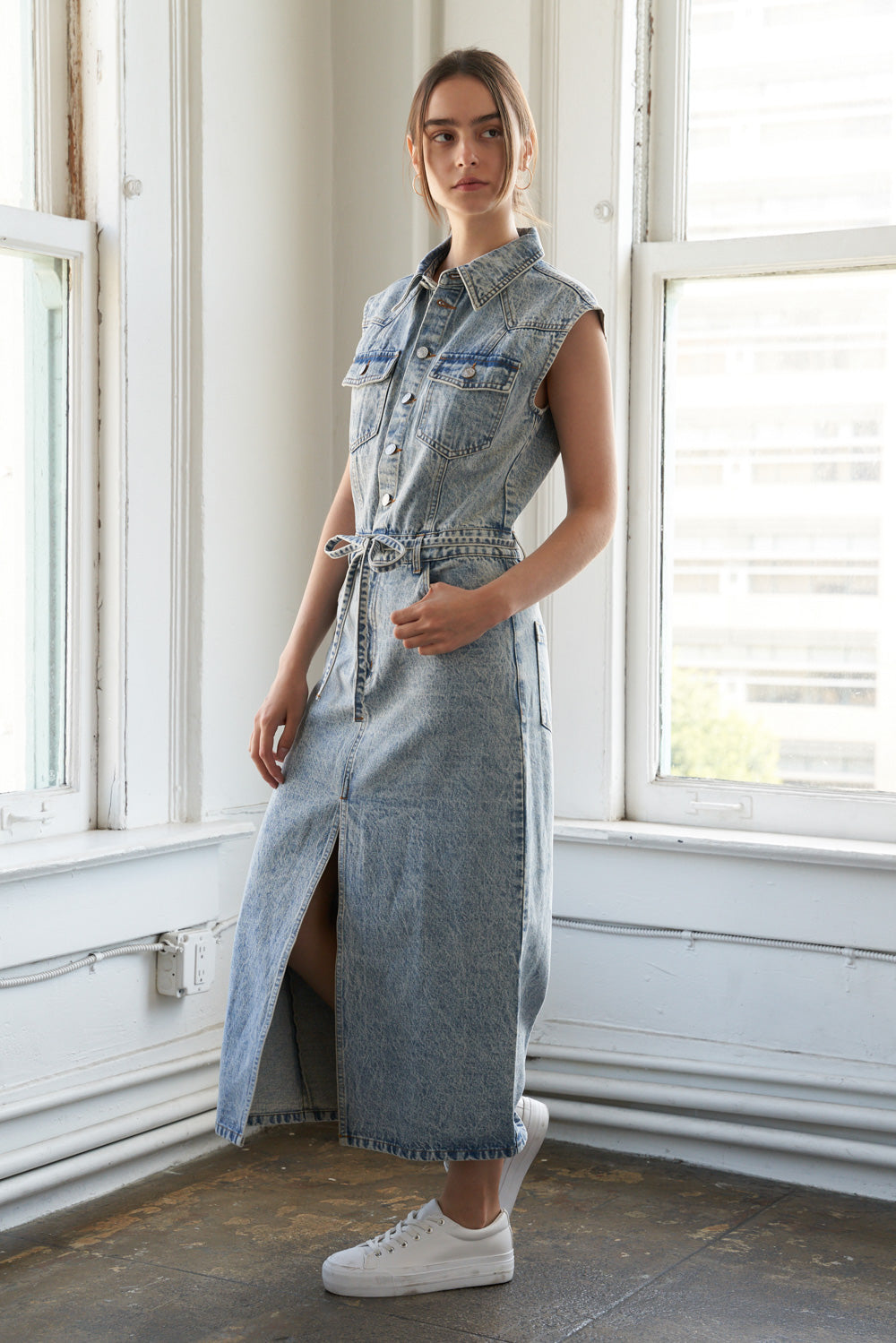 VESTIDO MIDI JEANS WILDFLOWER WHIMSY