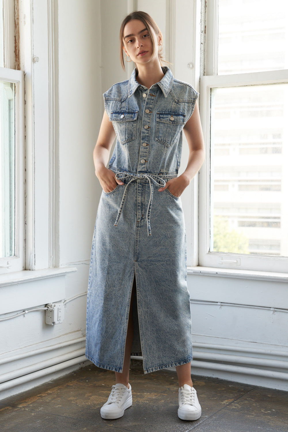 VESTIDO MIDI JEANS WILDFLOWER WHIMSY