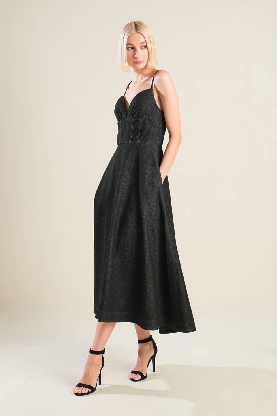 ERES MI VESTIDO MIDI DE MEZCLILLA SOL