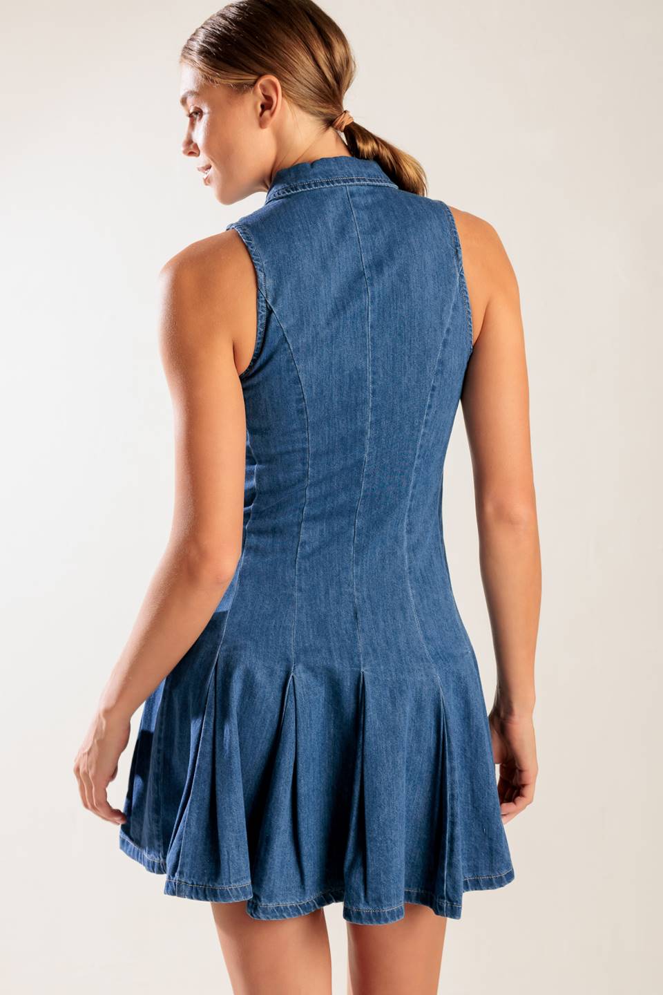 WHERE I WANT TO BE DENIM MINI DRESS - MaraFormigone