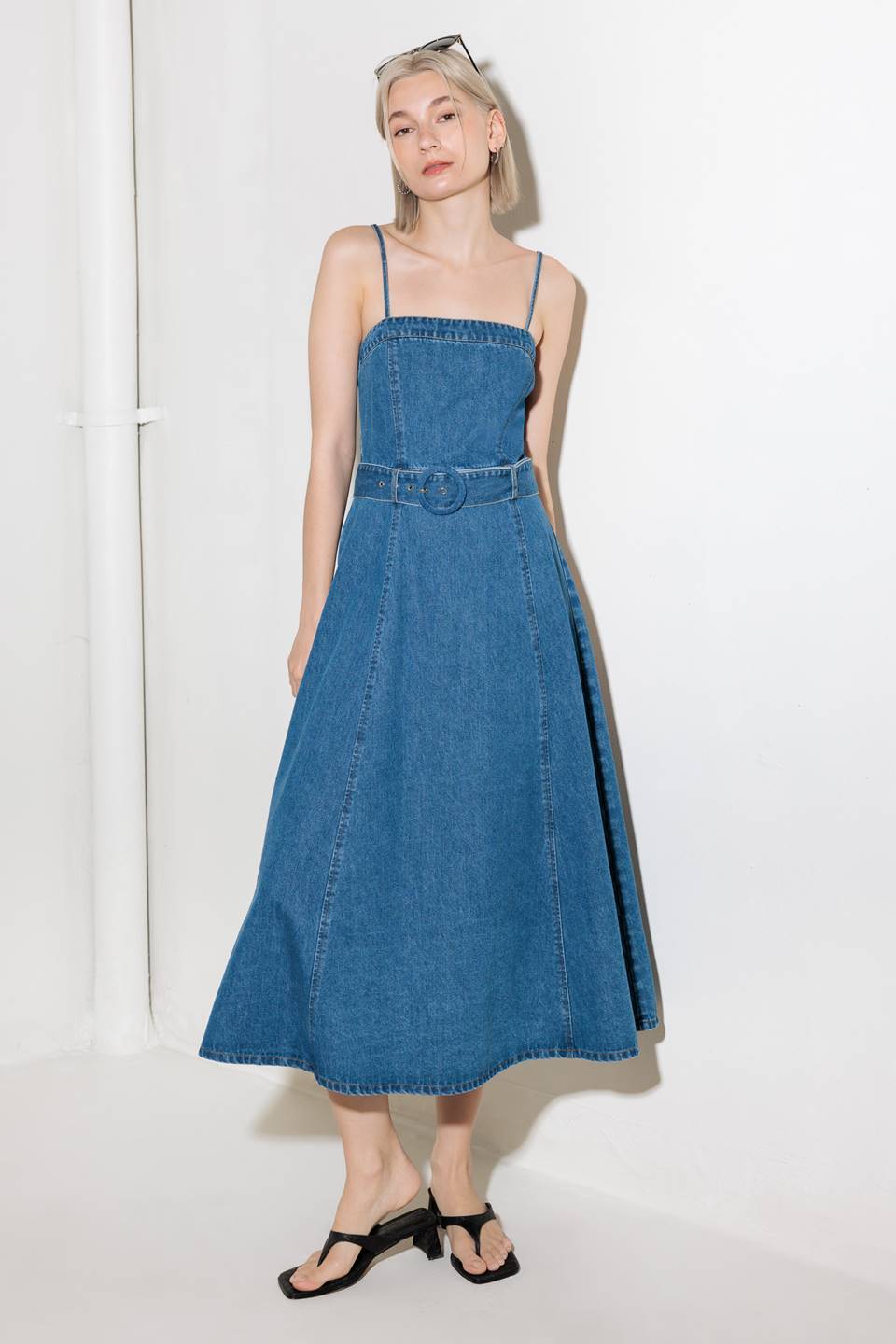 TRULY ENCHANTED DENIM MIDI DRESS - MaraFormigone