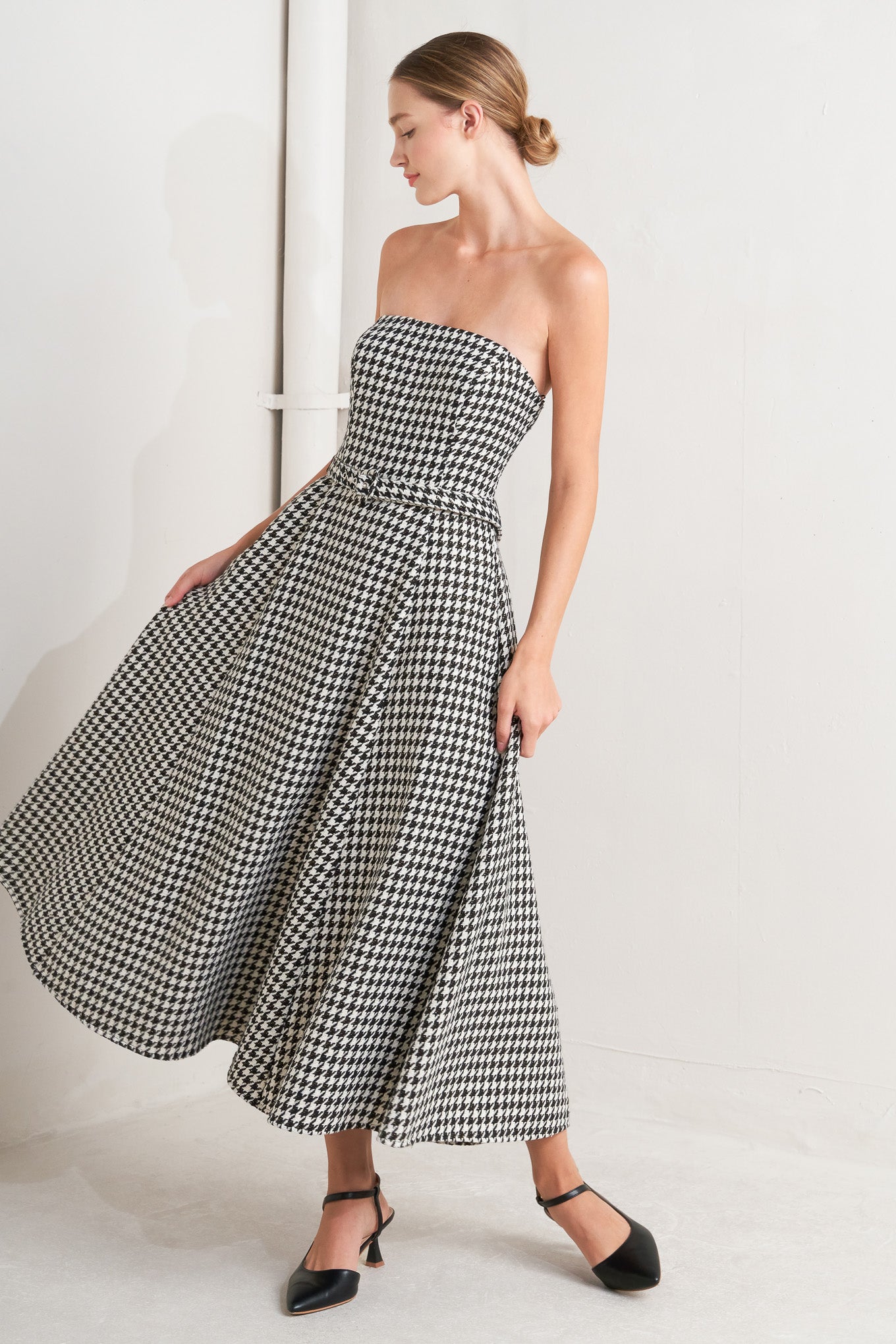 MONOCHROME BALLET WOVEN MIDI DRESS - MaraFormigone
