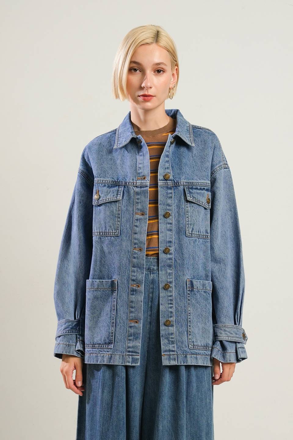 BREATHTAKING CHARM DENIM MIDI JACKET - MaraFormigone