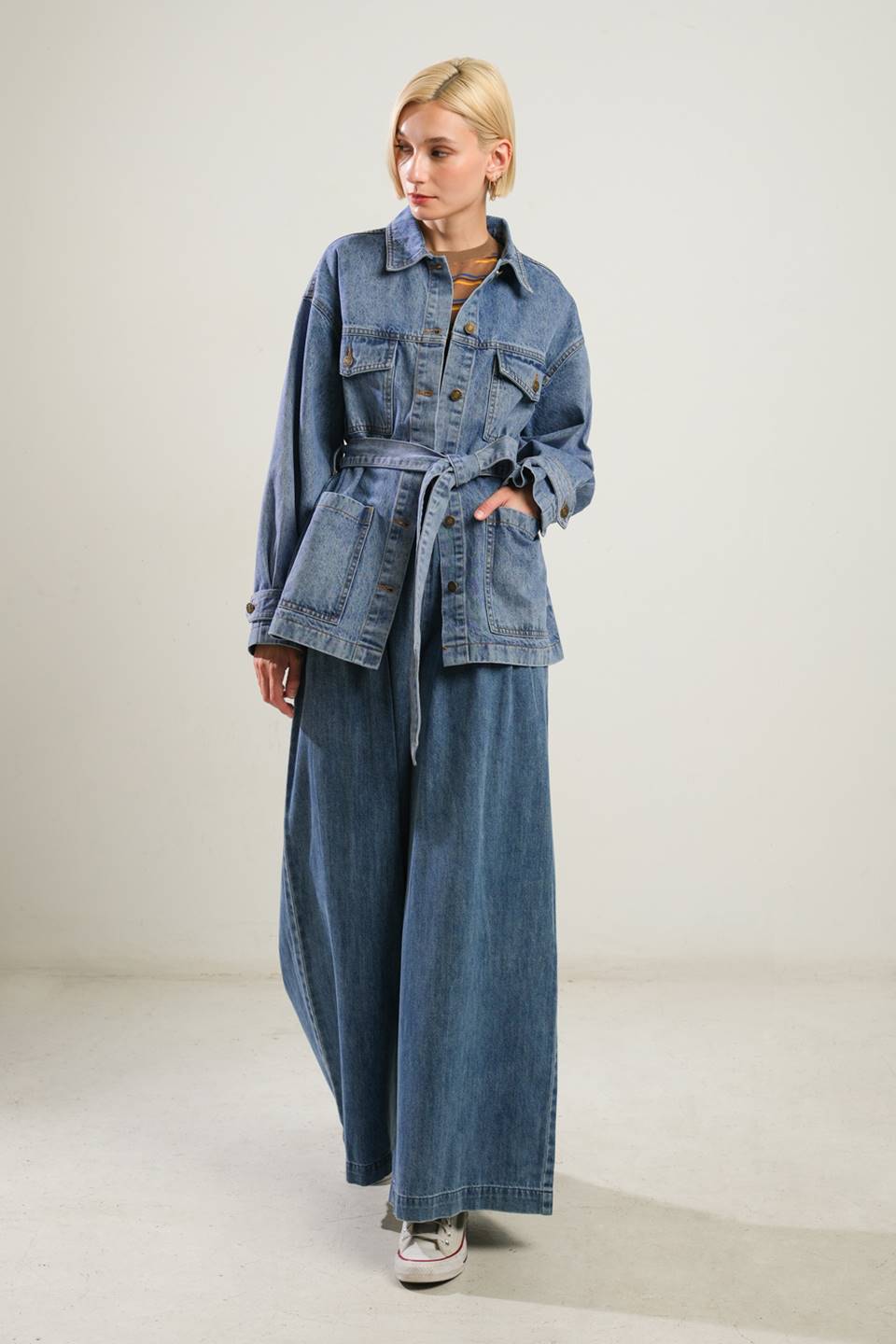 BREATHTAKING CHARM DENIM MIDI JACKET - MaraFormigone