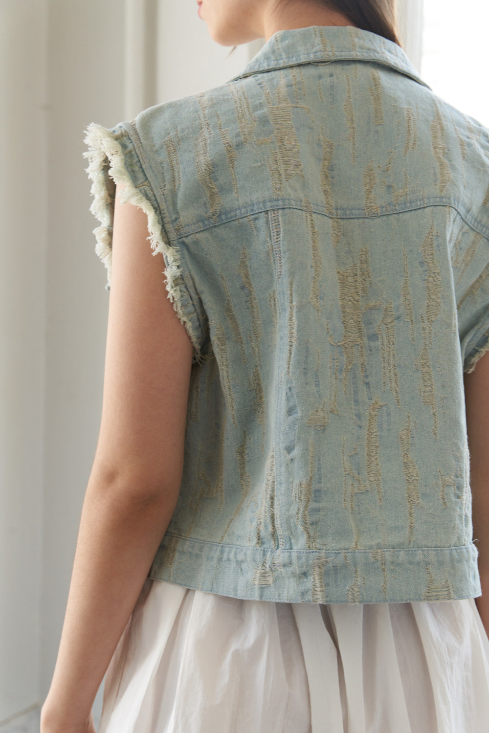 BLESSED LIFT DENIM VEST - MaraFormigone