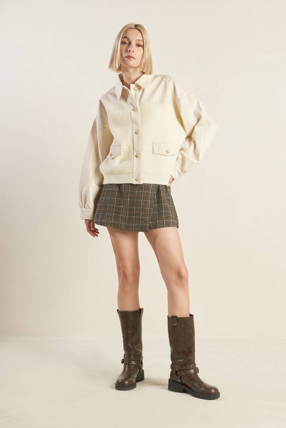 GO-GETTER GIRL SWEATER TWILL JACKET - MaraFormigone