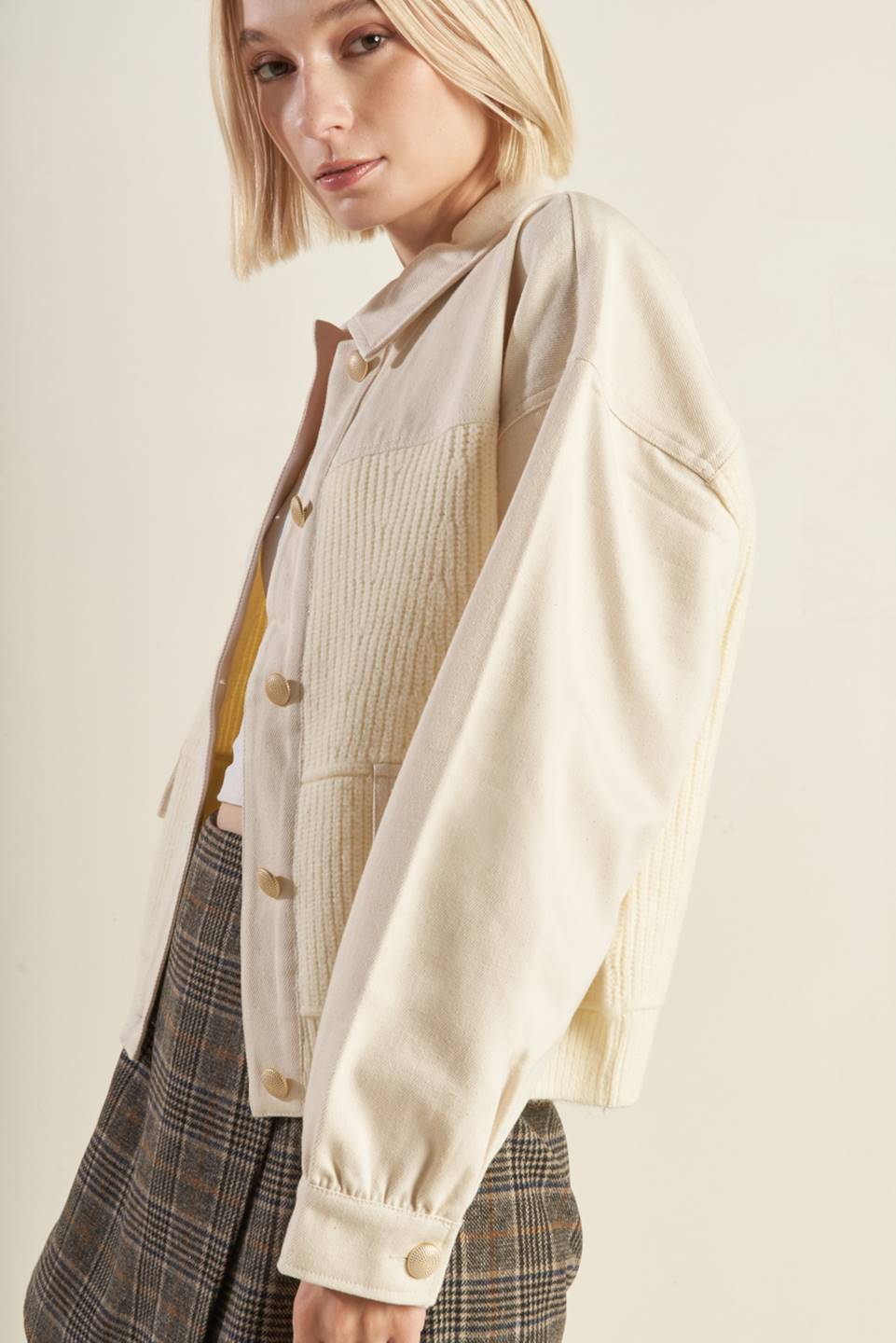 GO-GETTER GIRL SWEATER TWILL JACKET - MaraFormigone