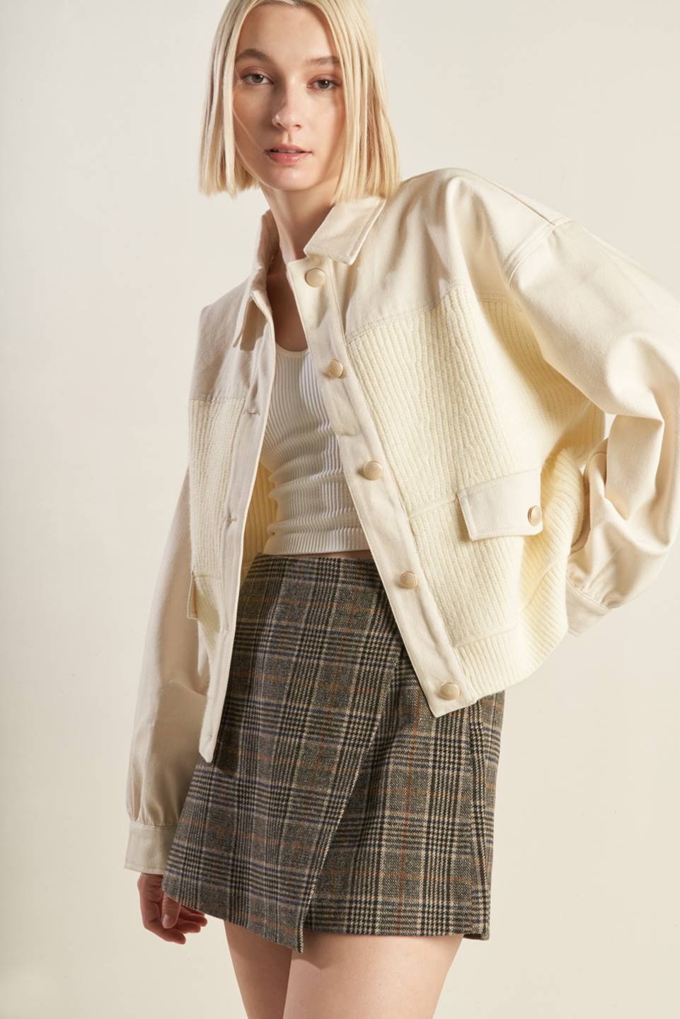 GO-GETTER GIRL SWEATER TWILL JACKET - MaraFormigone