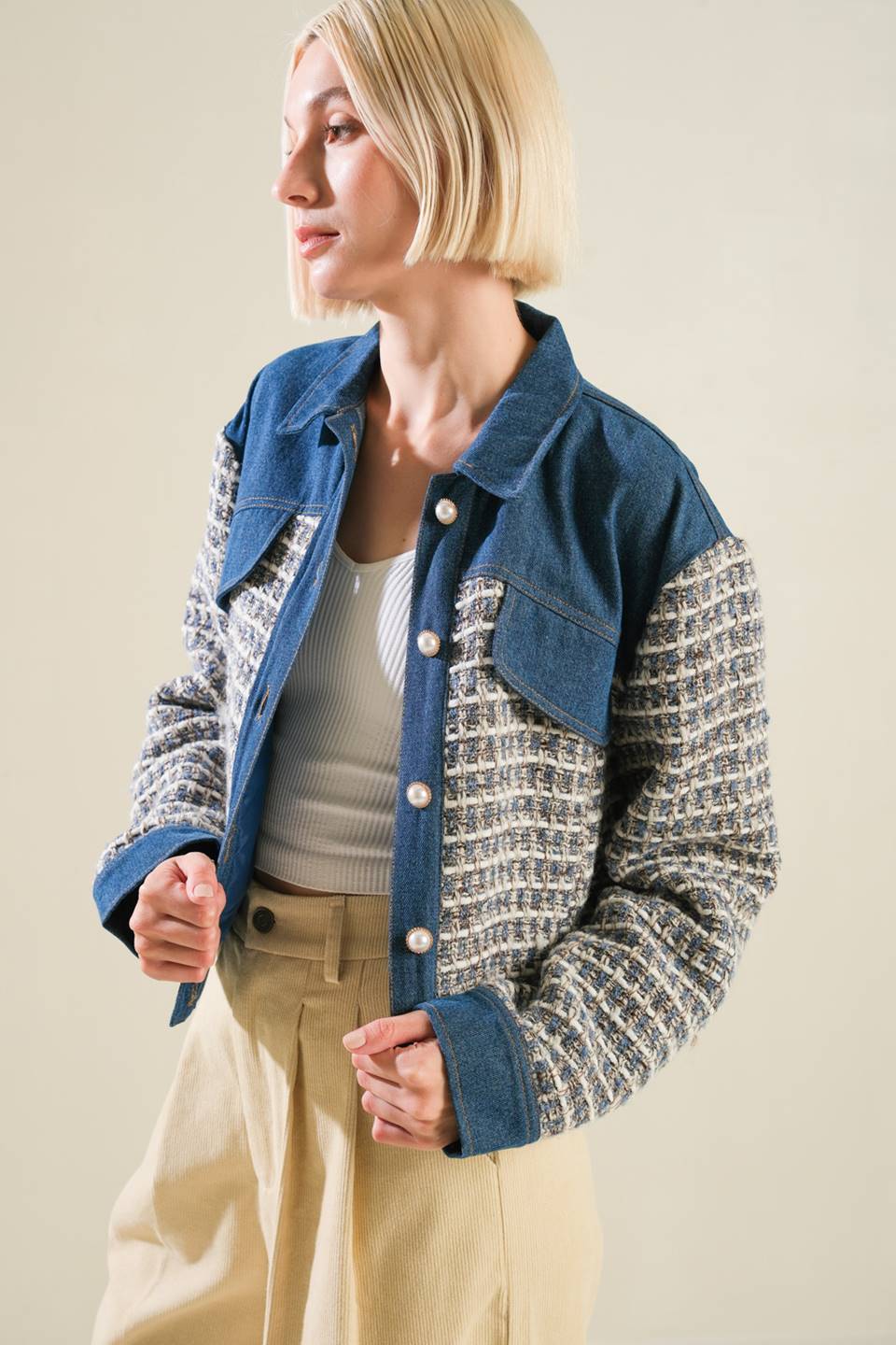 BETTER DAYS TWEED DENIM JACKET - MaraFormigone