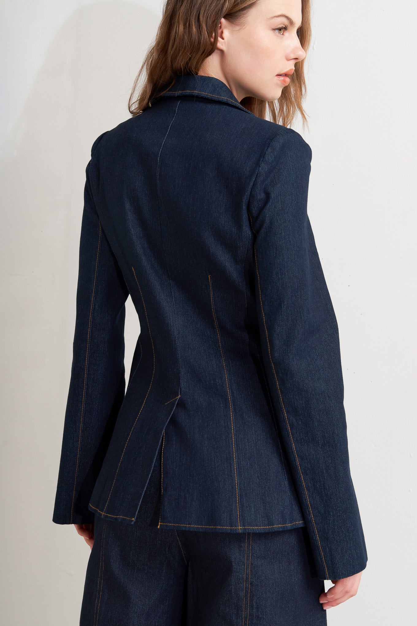 Blazer jeans com painel urbano