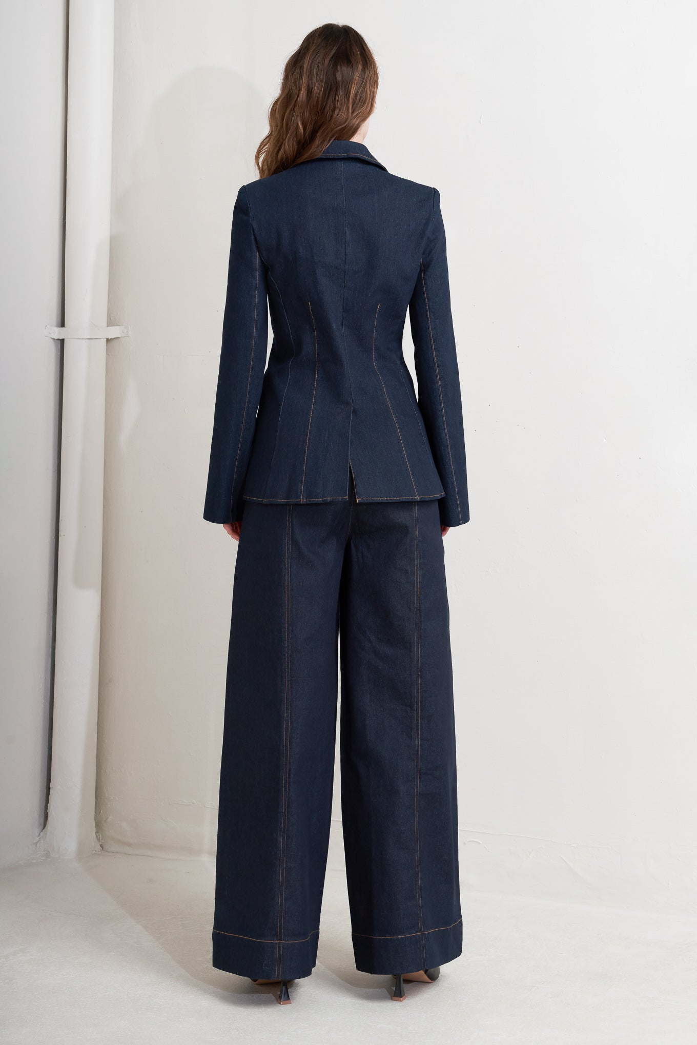 Blazer jeans com painel urbano