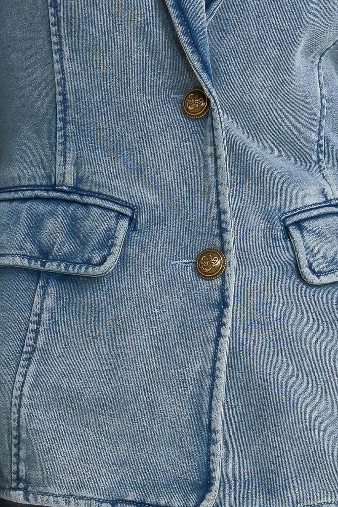 Blazer de tecido felpudo francês com modelagem ajustada