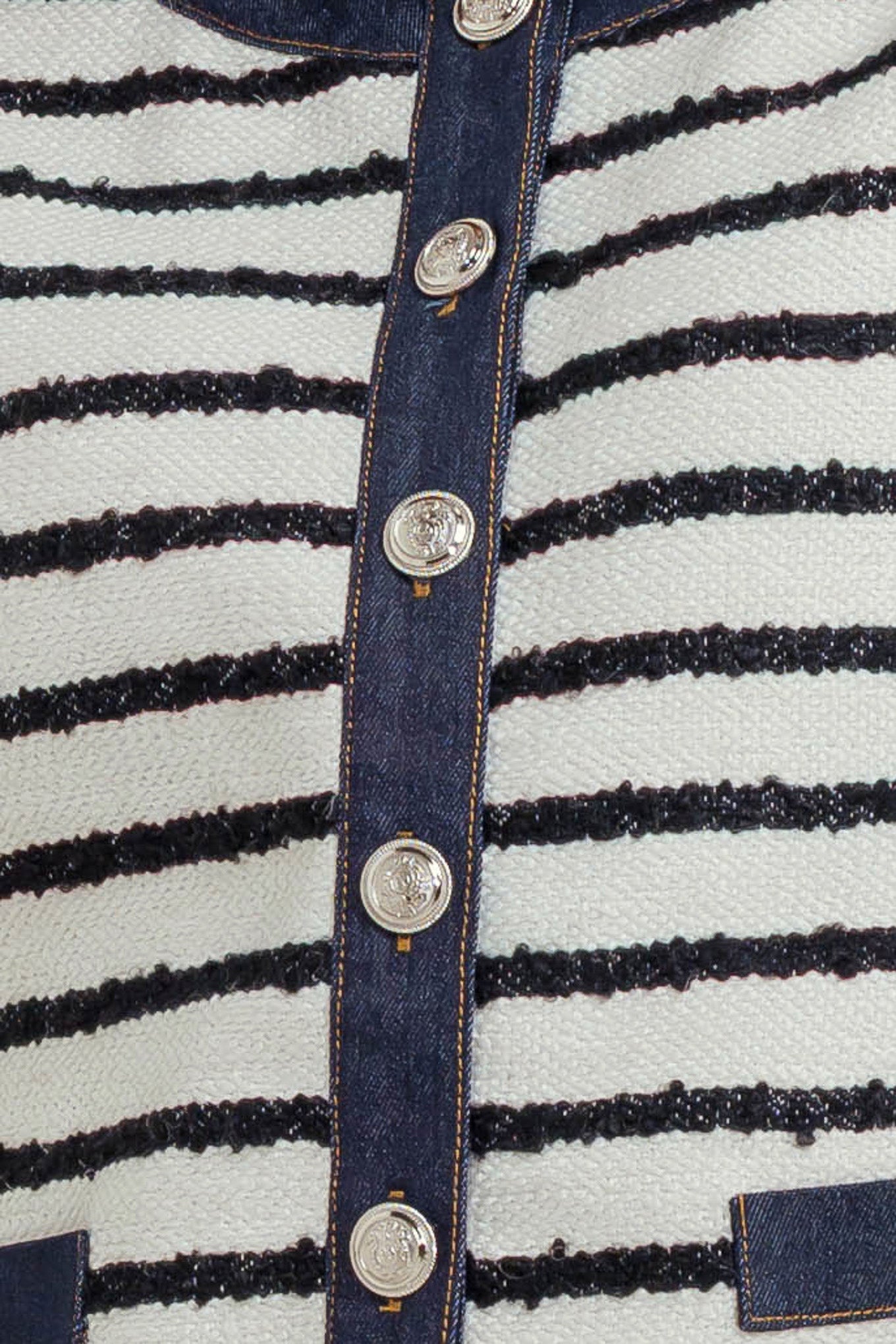 BONJOUR STRIPE WOVEN CROP JACKET - MaraFormigone