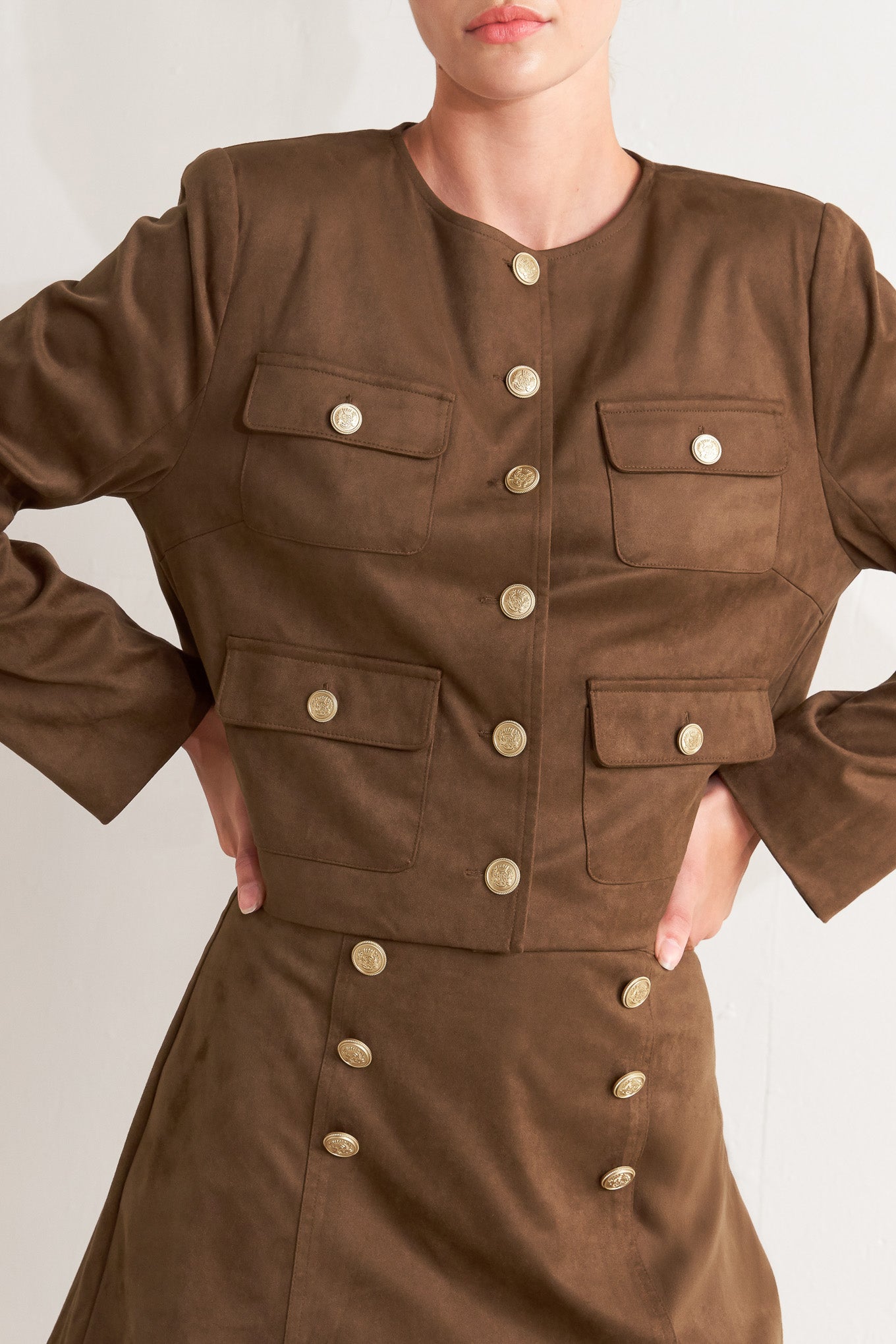 HERITAGE UTILITY FAUX SUEDE JACKET - MaraFormigone