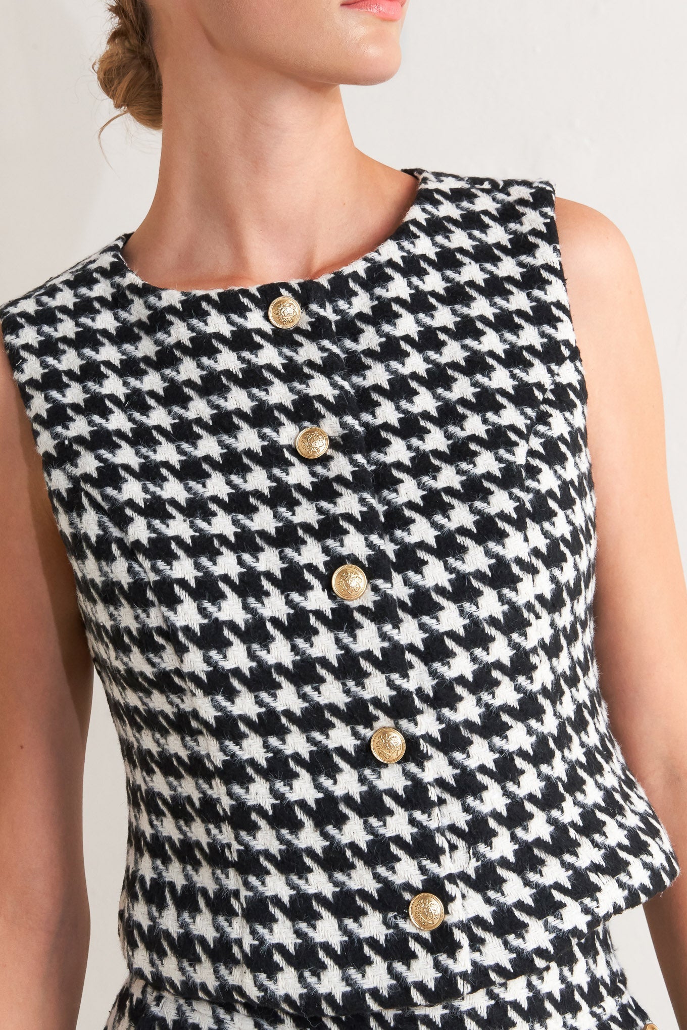 METRO ICON WOVEN HOUNDSTOOTH VEST - MaraFormigone