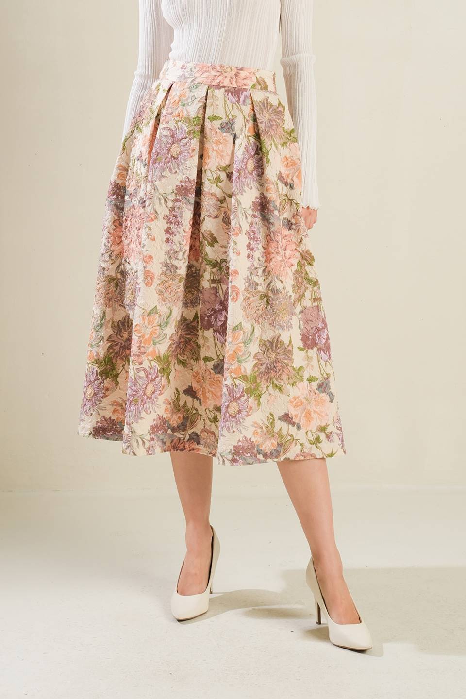 SLEEK SIMPLICITY WOVEN FULL SKIRT - MaraFormigone