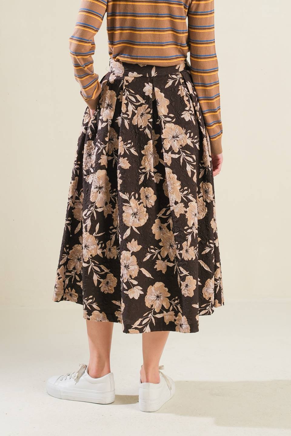 POSH PRESENCE WOVEN MIDI SKIRT - MaraFormigone