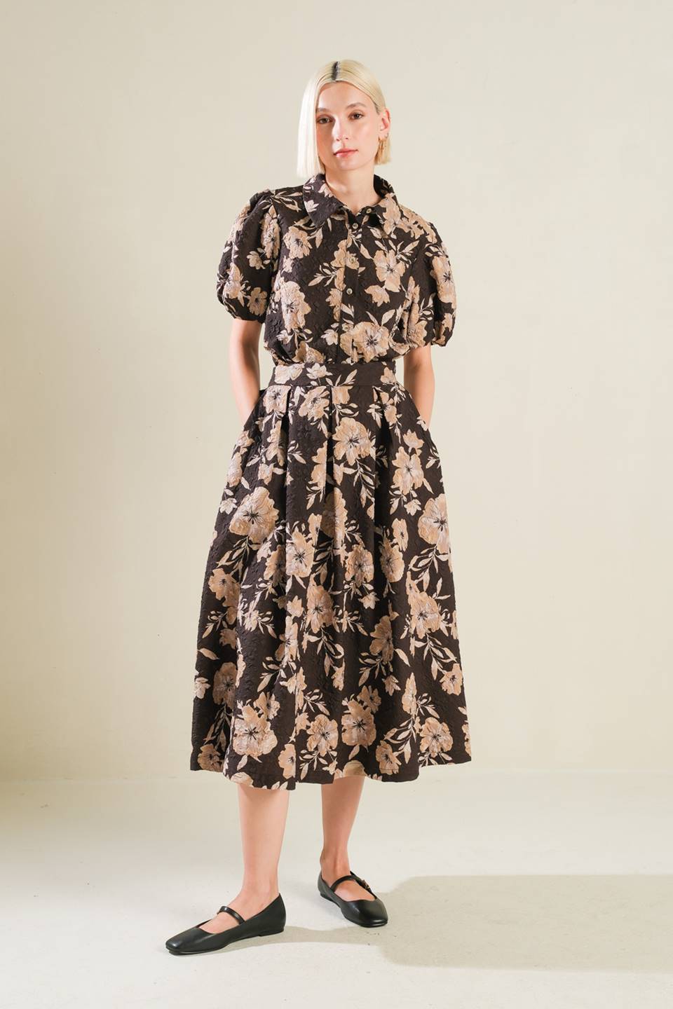 POSH PRESENCE WOVEN MIDI SKIRT - MaraFormigone