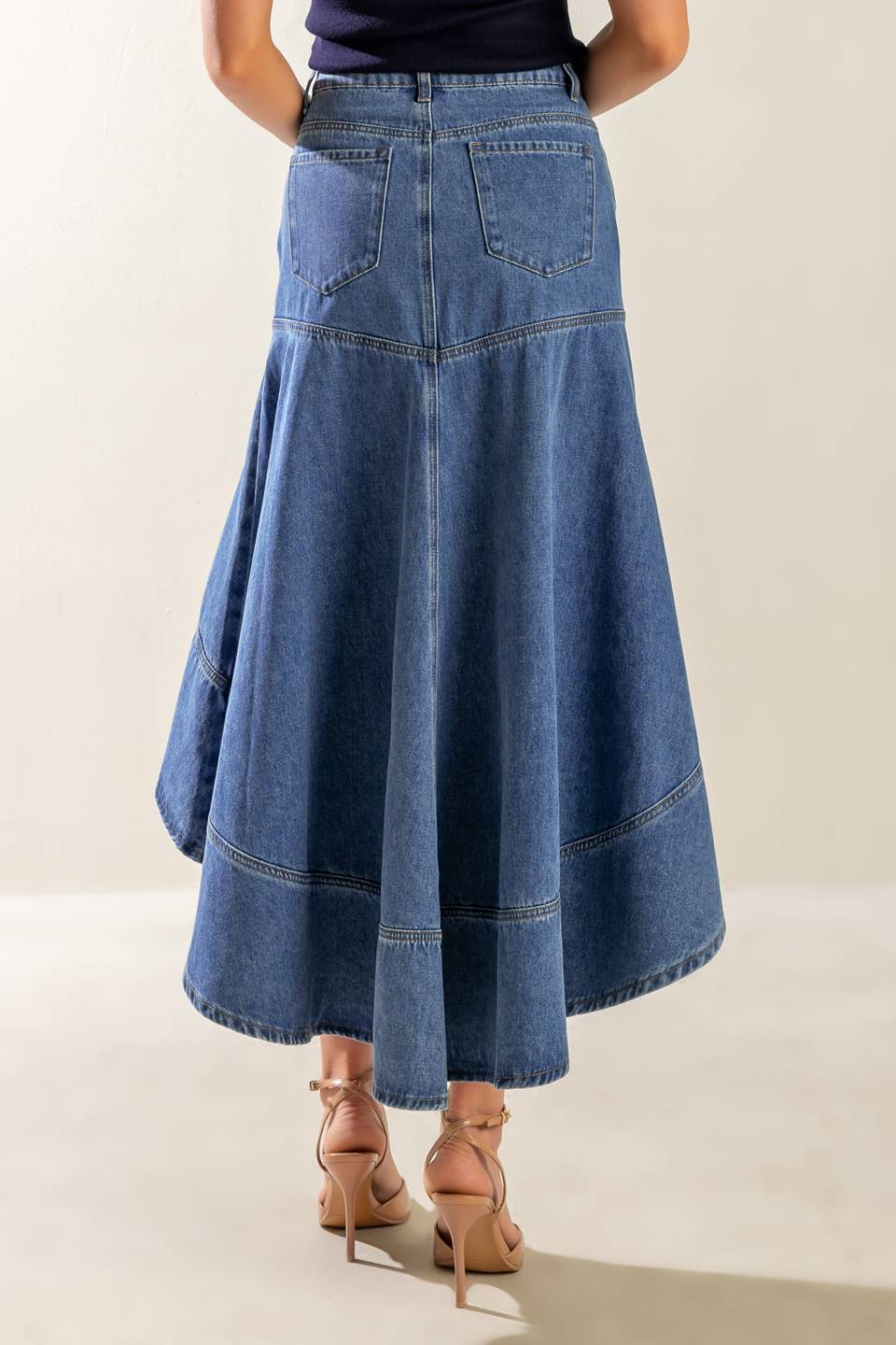 UNDER THE HISBISCUS DENIM SKIRT - MaraFormigone