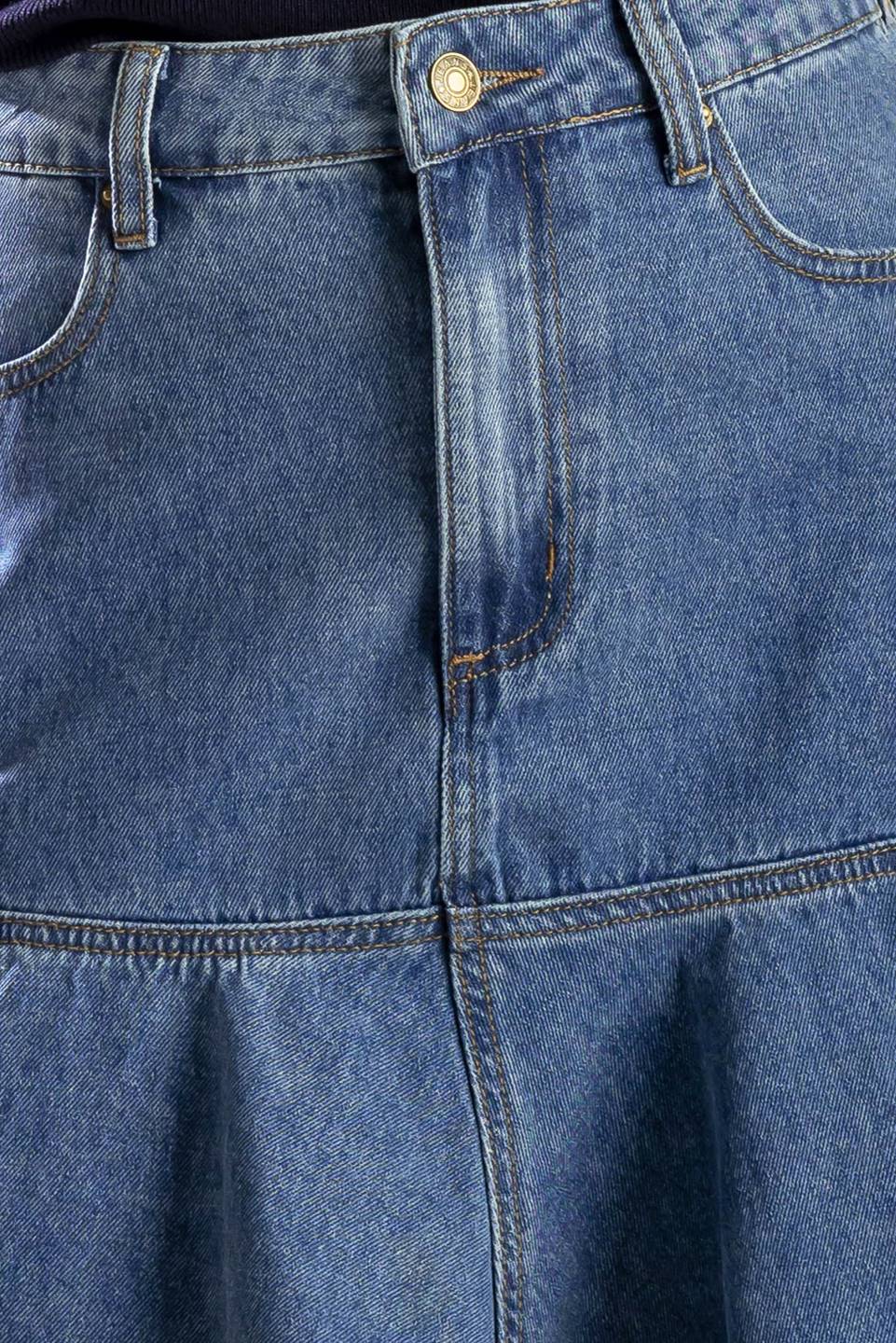 UNDER THE HISBISCUS DENIM SKIRT - MaraFormigone