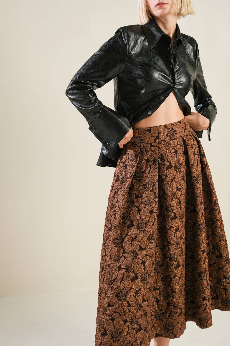 ETERNAL DEVOTION WOVEN FULL MIDI SKIRT - MaraFormigone