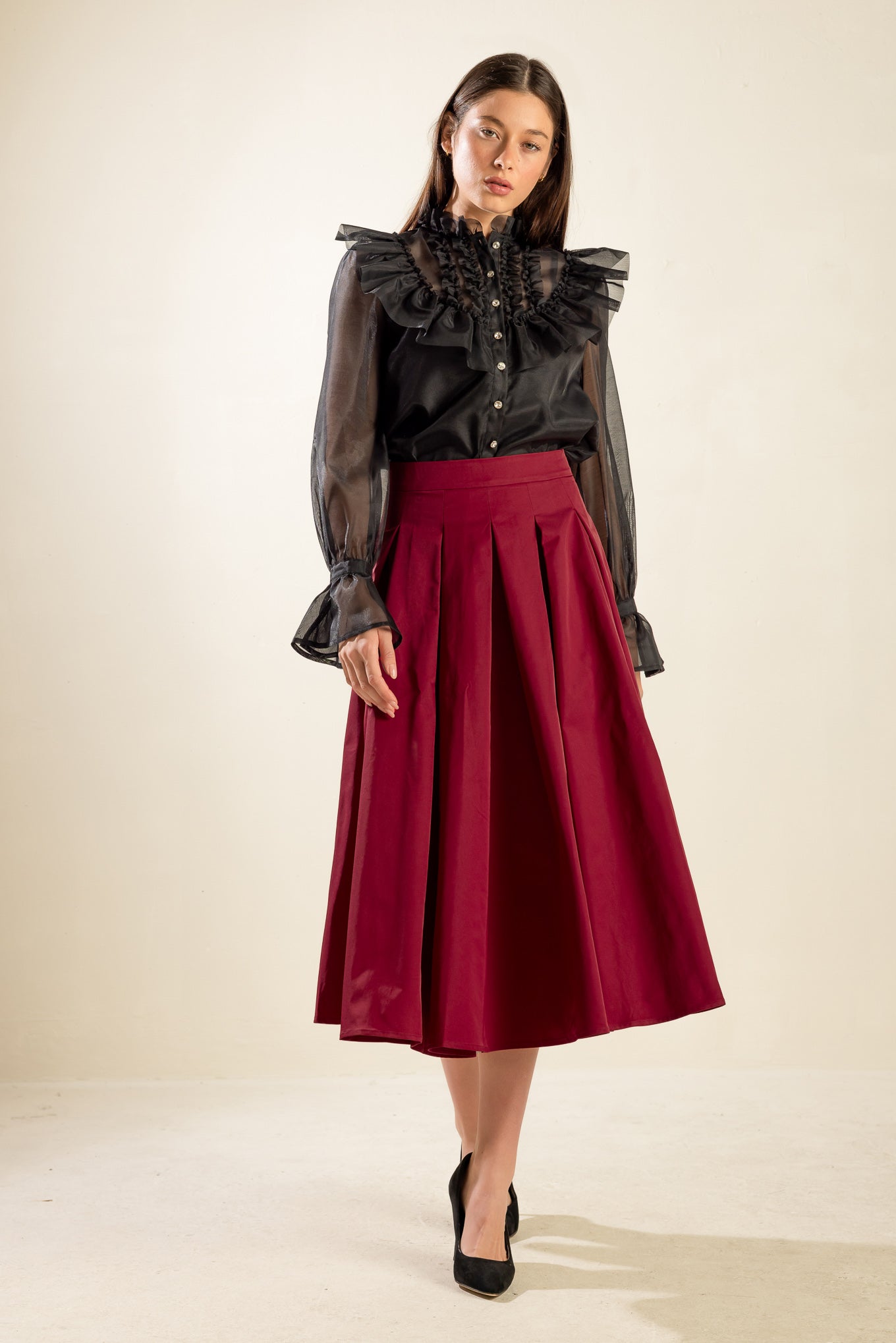 DANCE WITH DESTINY WOVEN MIDI SKIRT - MaraFormigone