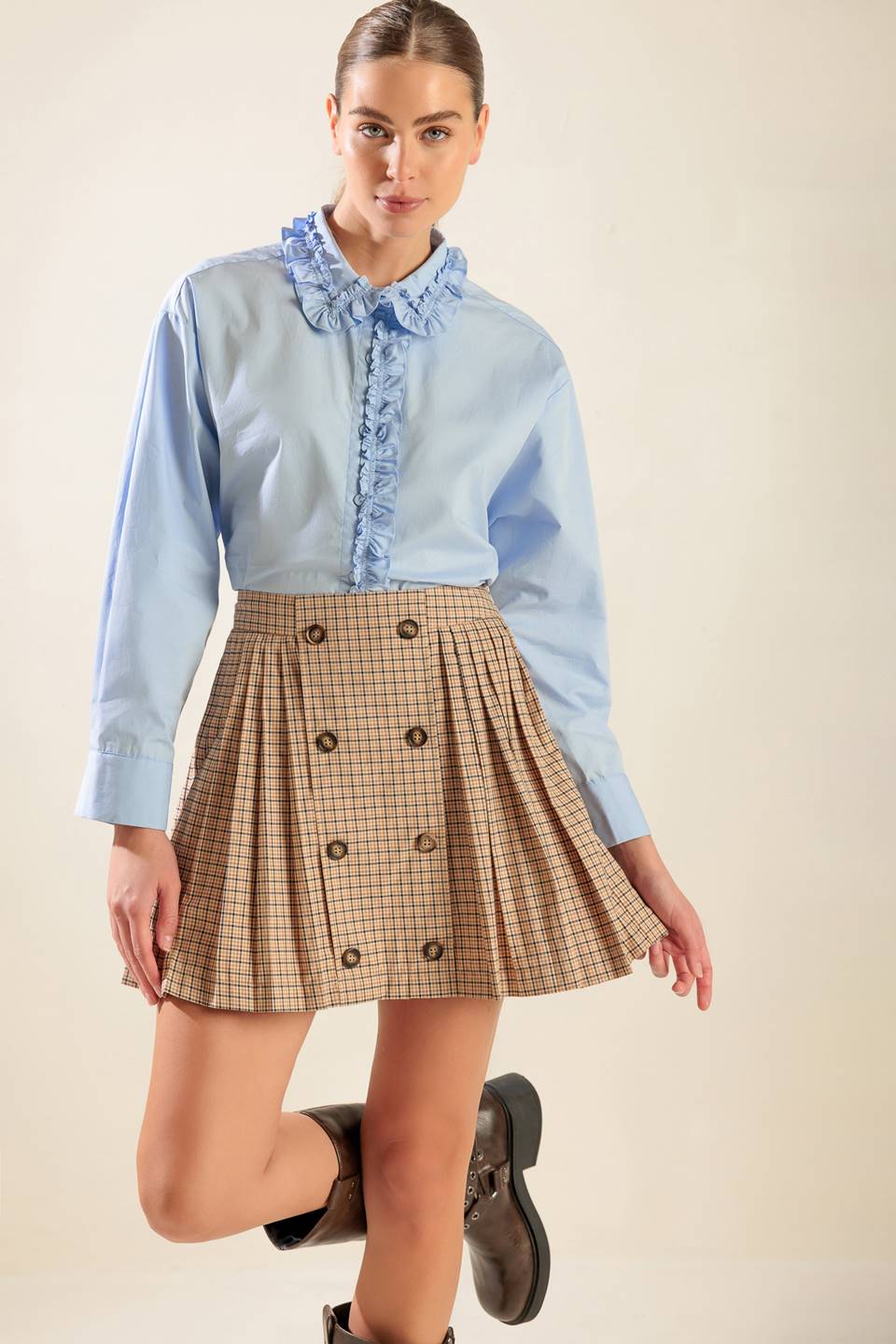 IN MY MEMORIES WOVEN PLAID MINI SKIRT - MaraFormigone