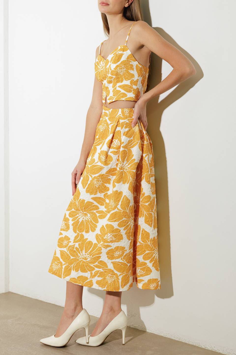 SAIA MIDI PLAIN OPTIMISM TECIDA