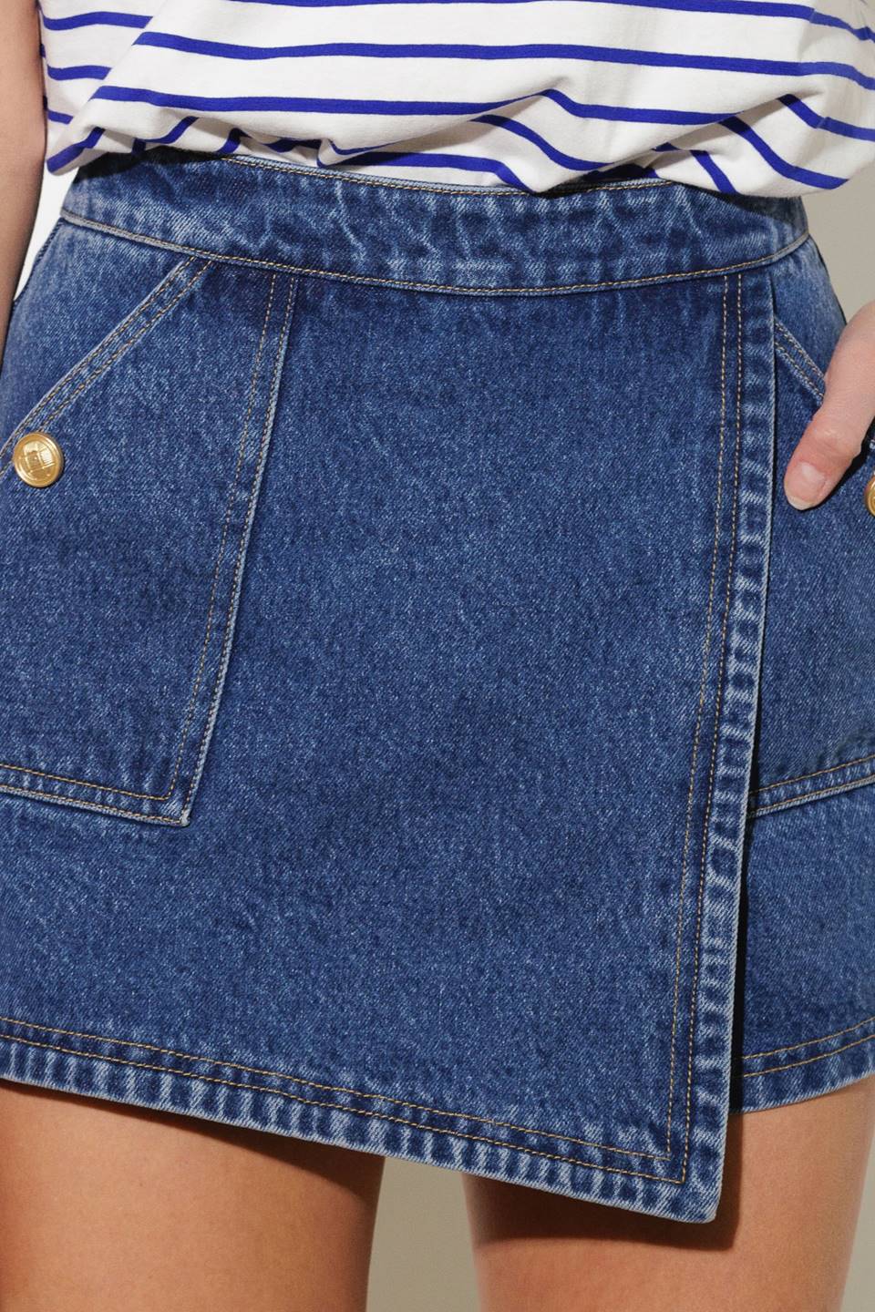 FOR A SECOND DENIM SKORT - MaraFormigone