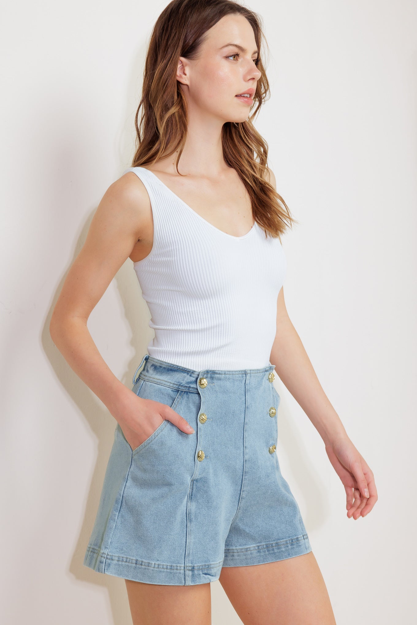 Falda pantalón tejida con alas de ángel y manzanilla