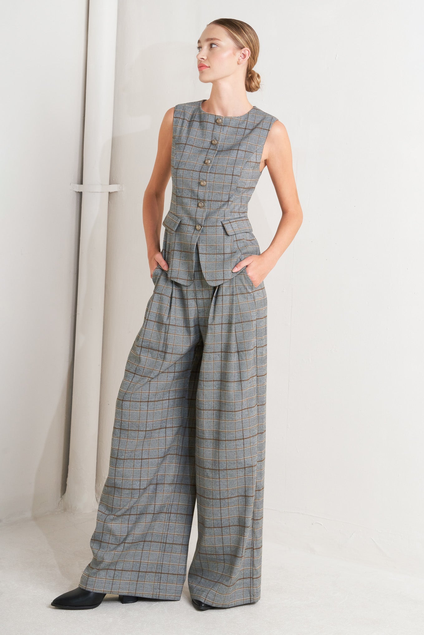 NEW AGE WOVEN PLAID PANTS - MaraFormigone