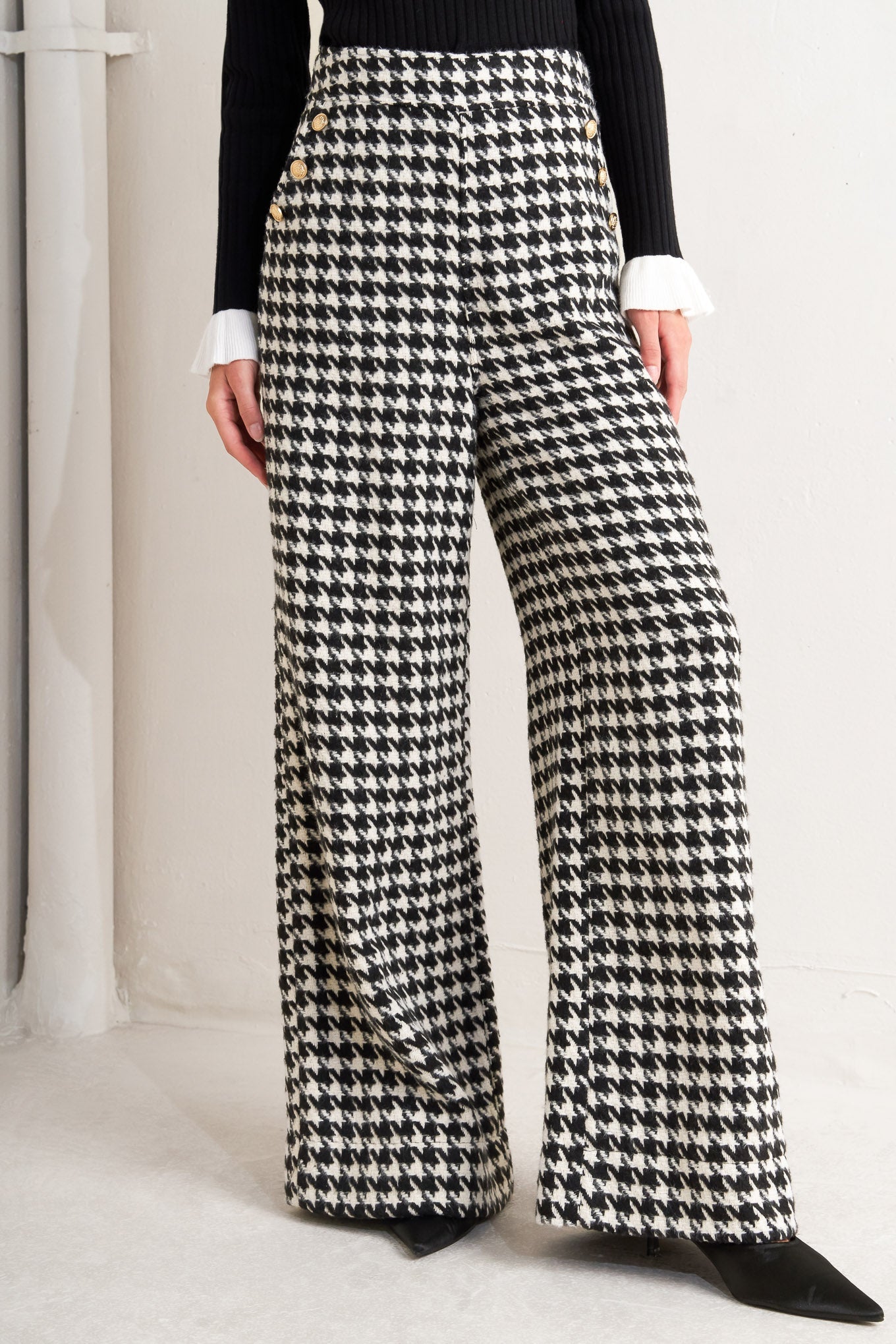 METRO ICON WOVEN HOUNDSTOOTH PANTS - MaraFormigone