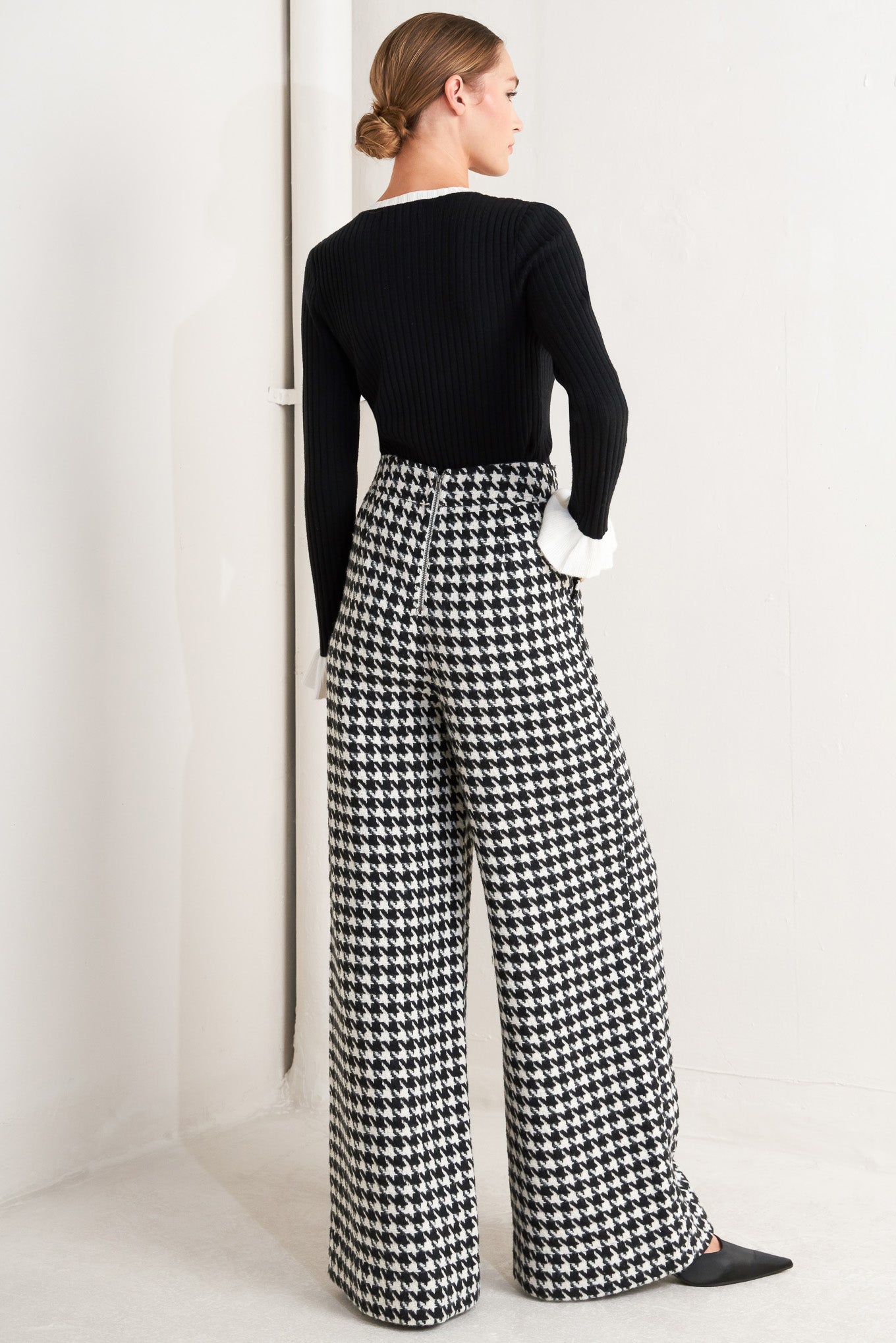 METRO ICON WOVEN HOUNDSTOOTH PANTS - MaraFormigone
