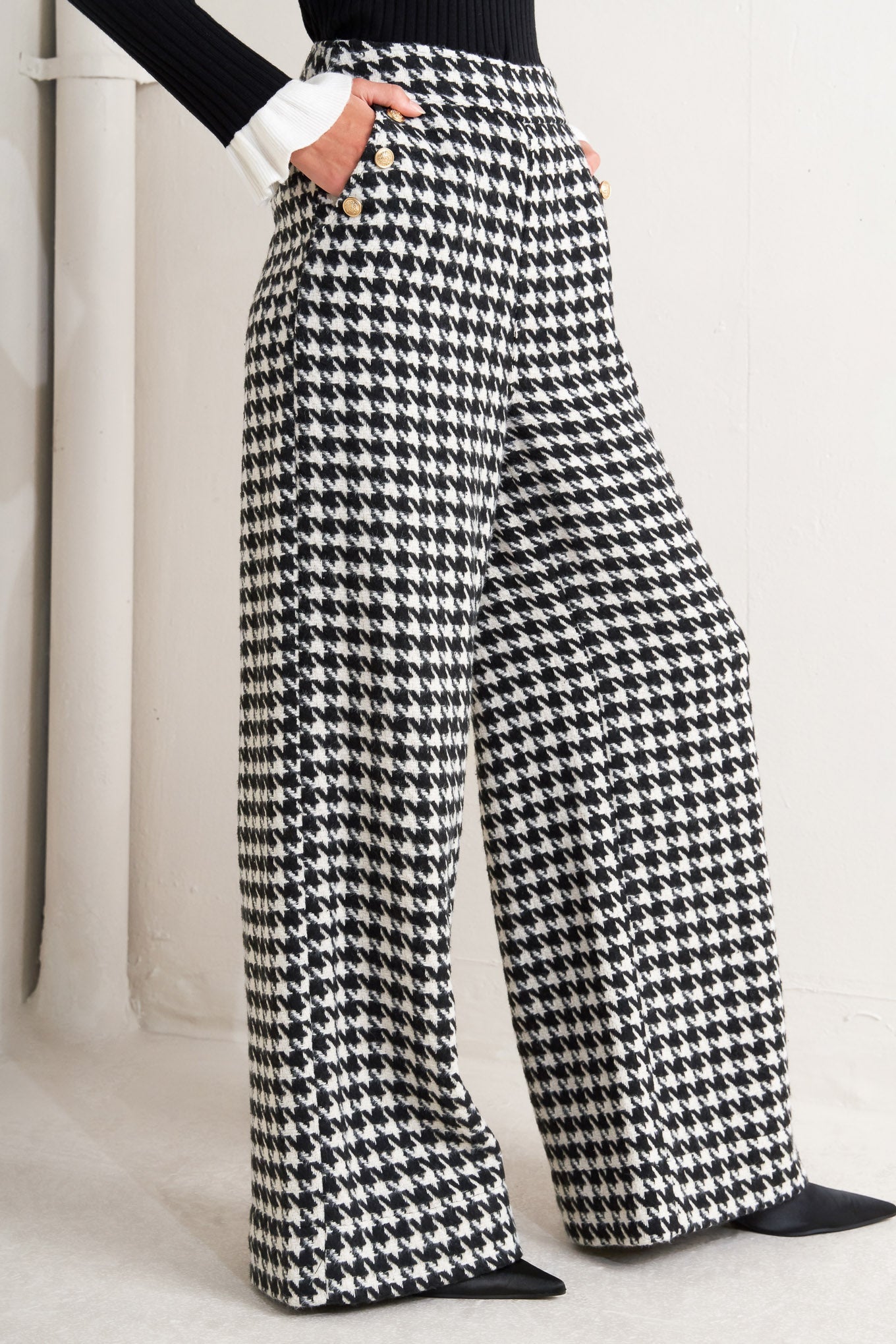 METRO ICON WOVEN HOUNDSTOOTH PANTS - MaraFormigone