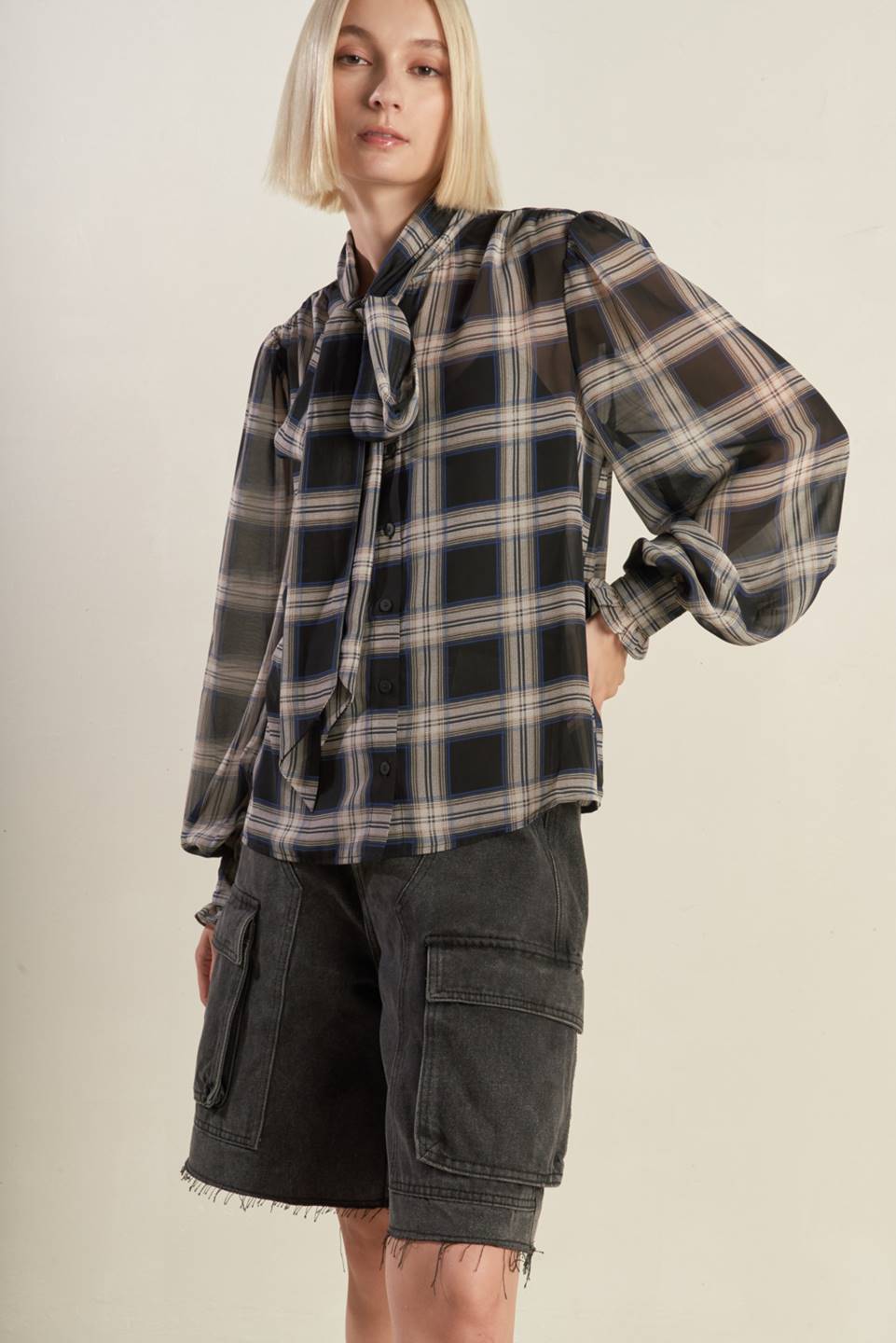 Blusa de cuadros tejida Lovely Intuition