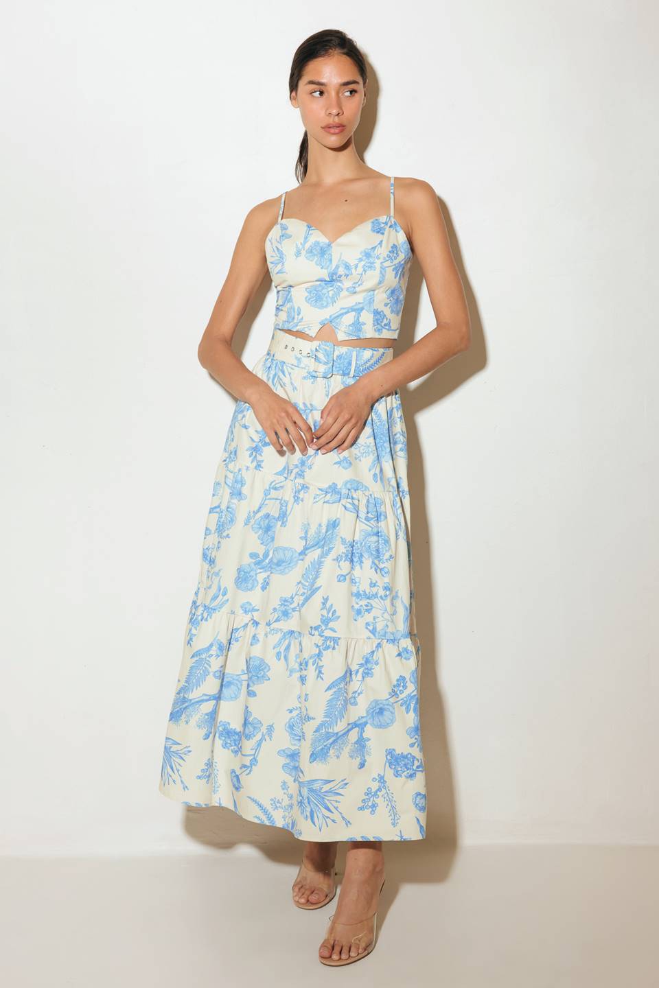 Conjunto de blusa regata e saia Urban Charm em tecido plano