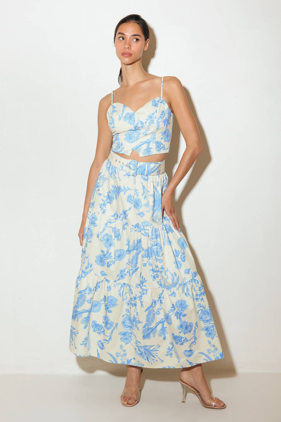 Conjunto de blusa regata e saia Urban Charm em tecido plano