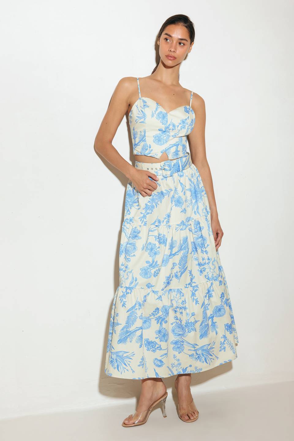 Conjunto de blusa regata e saia Urban Charm em tecido plano