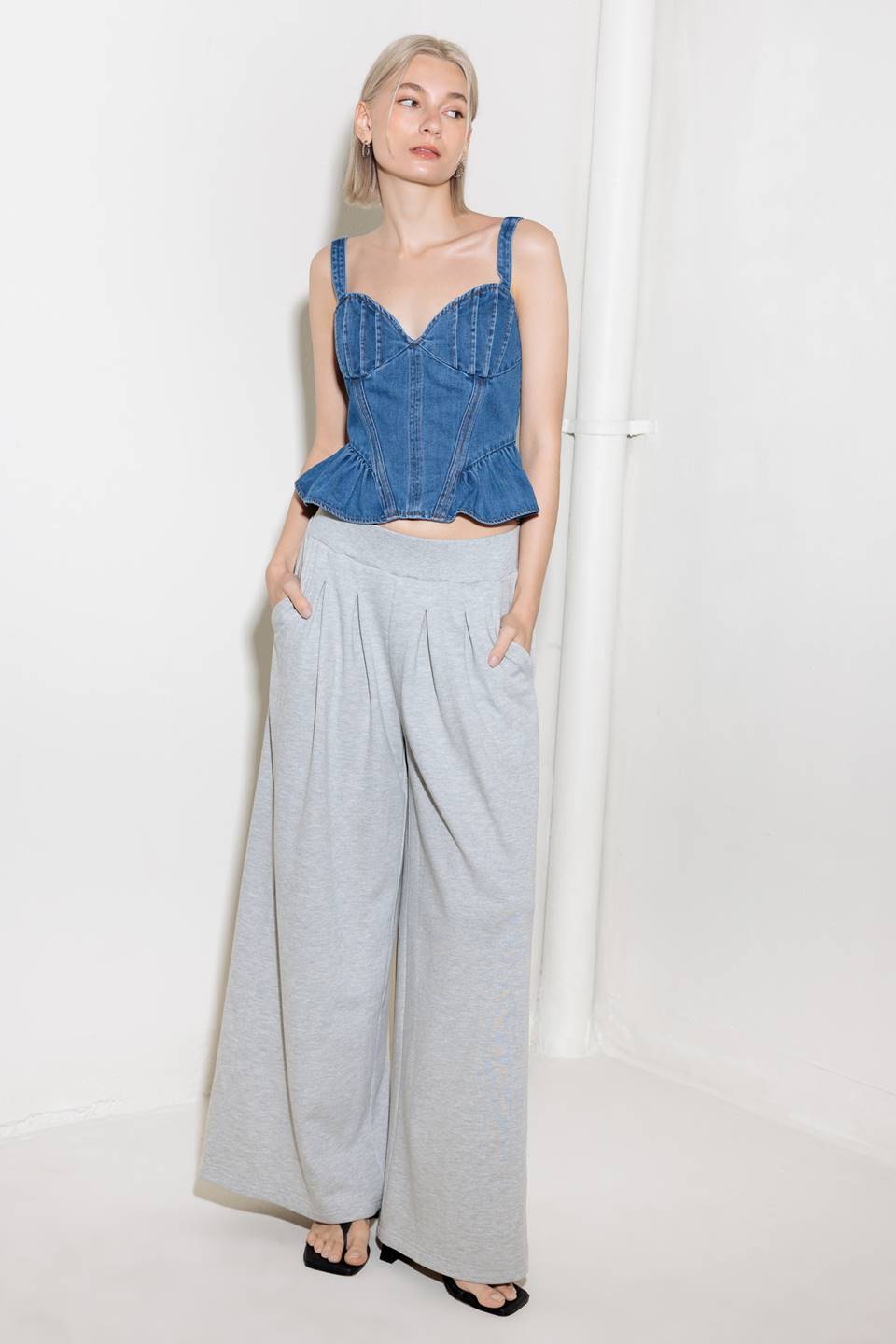 WHISPER SOFTLY BLUE DENIM TOP - MaraFormigone