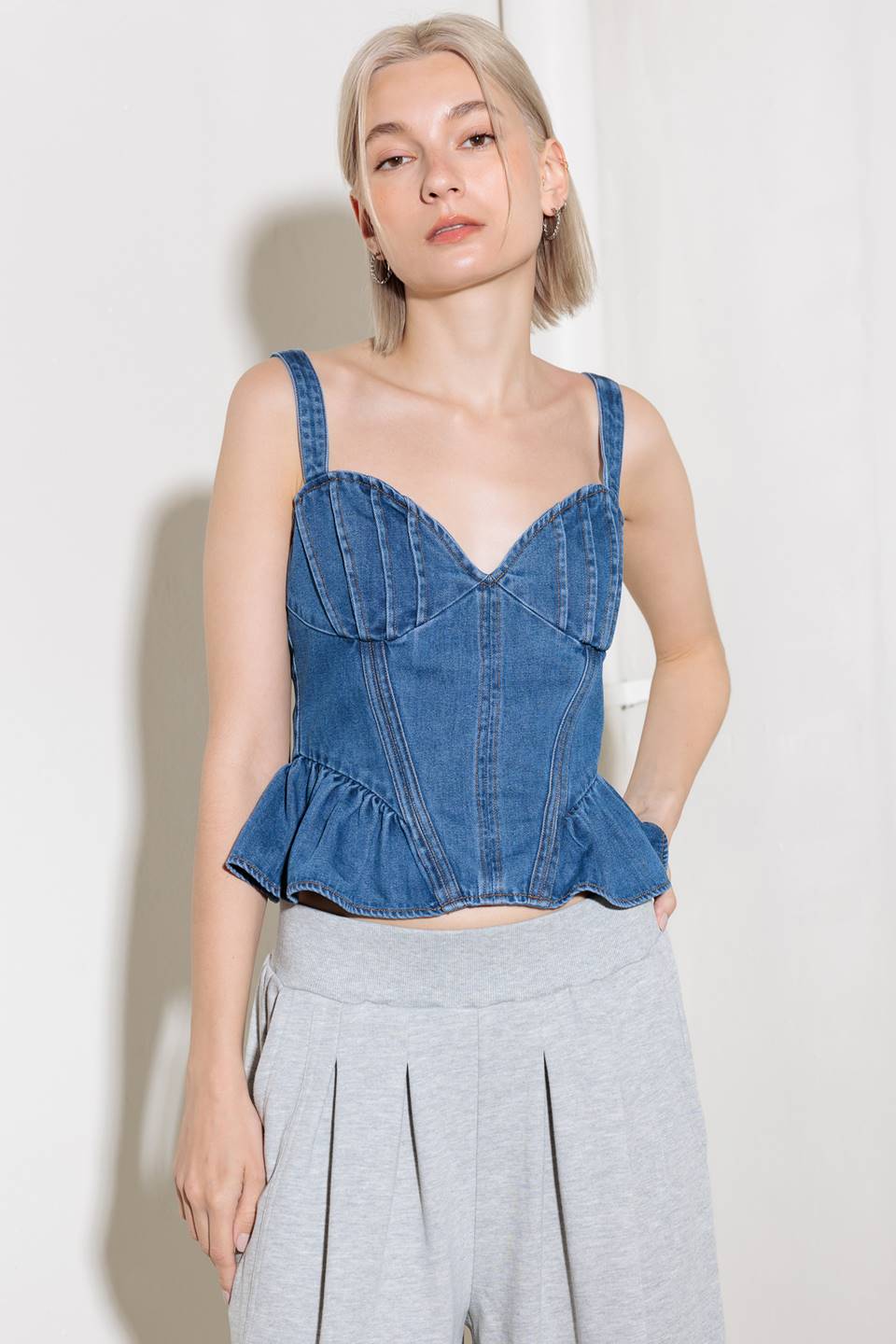 WHISPER SOFTLY BLUE DENIM TOP - MaraFormigone
