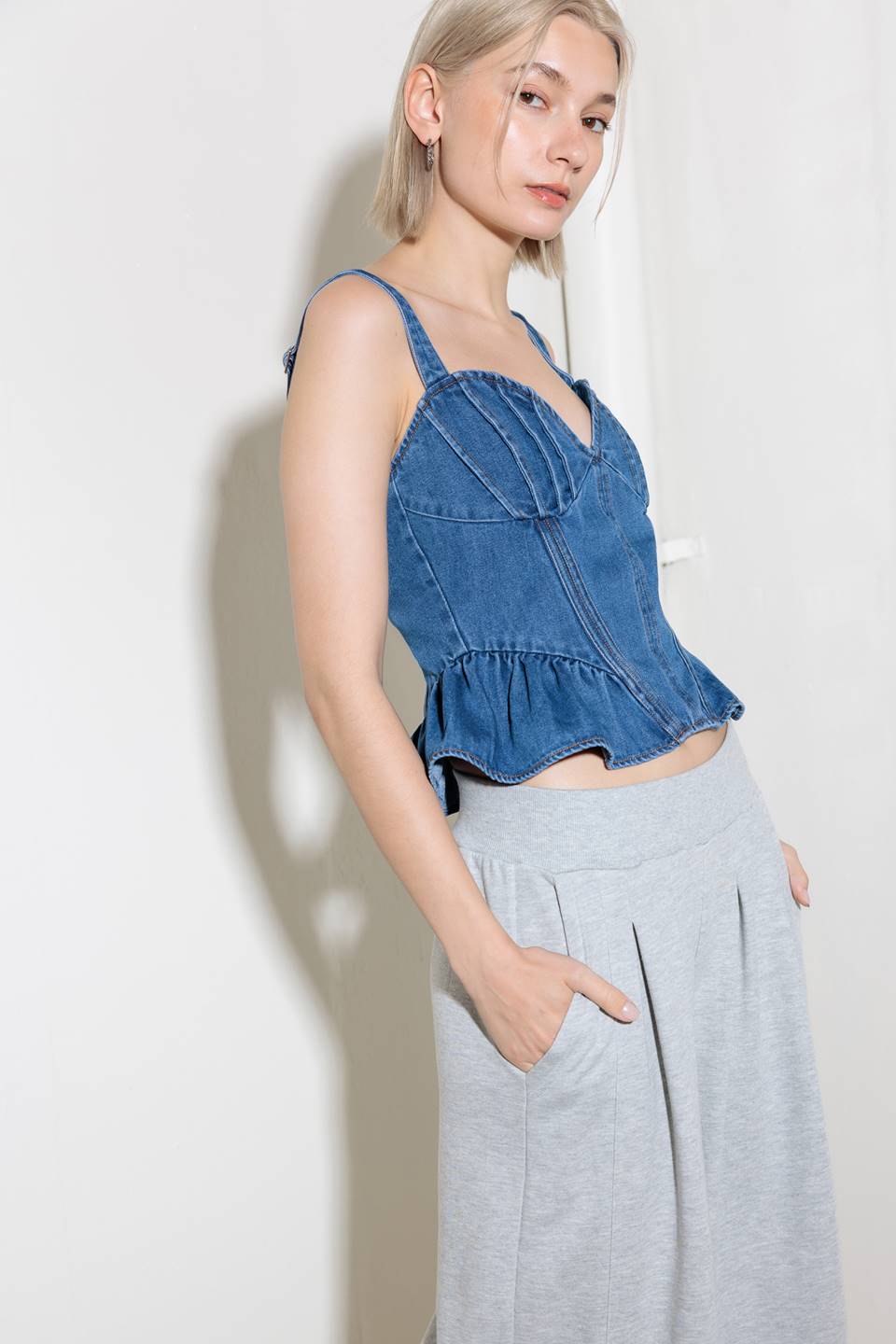 WHISPER SOFTLY BLUE DENIM TOP - MaraFormigone
