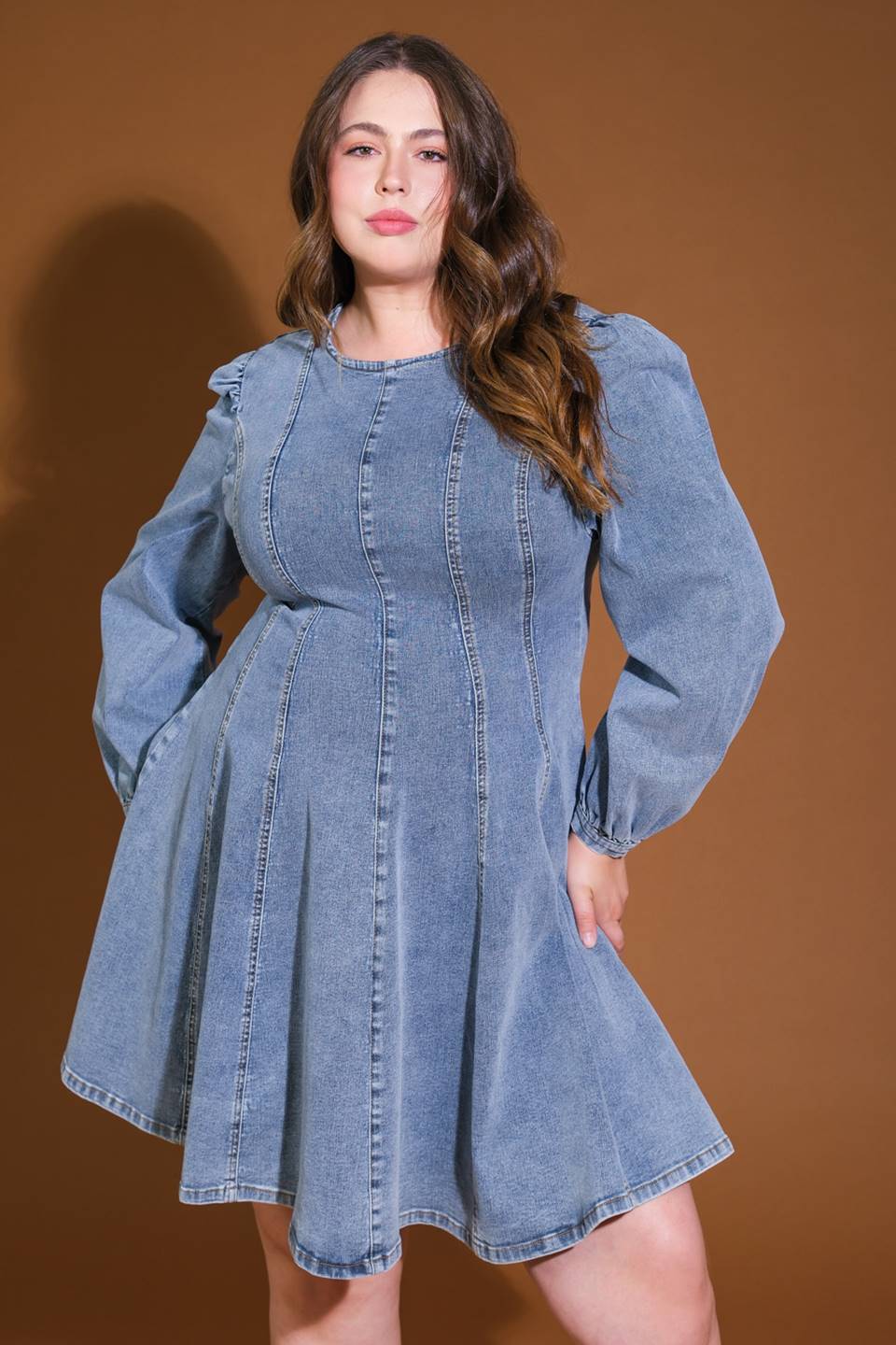 SEU VESTIDO MINI JEANS "SUA DOCINHA"