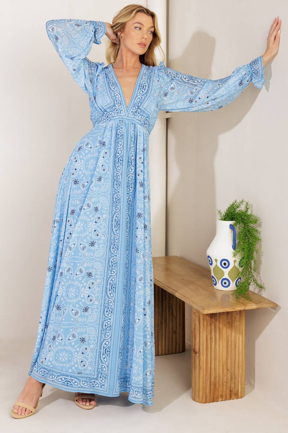 RIPPLES OF TIME WOVEN MAXI DRESS - MaraFormigone