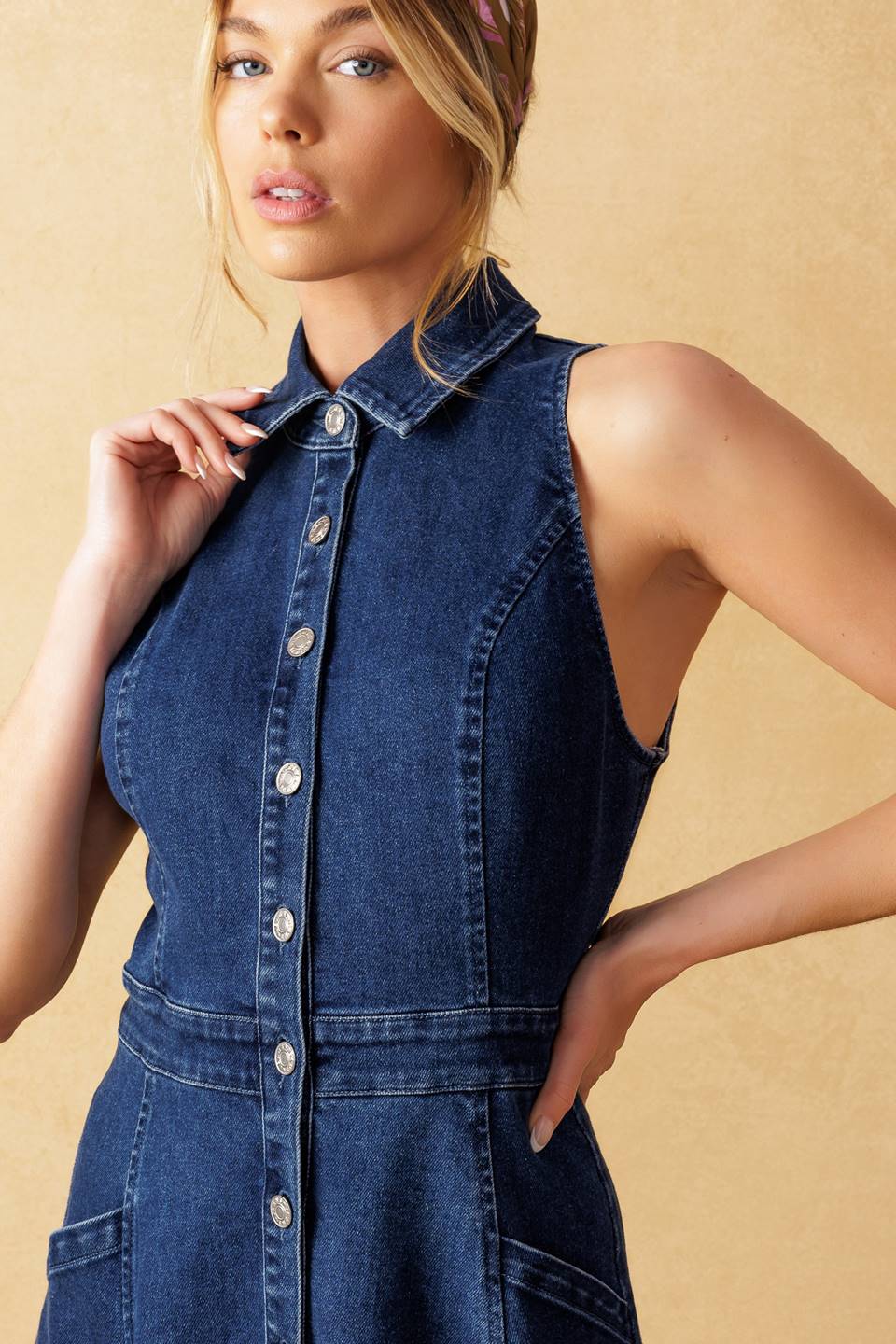TIME FOR SOMETHING VESTIDO MIDI JEANS