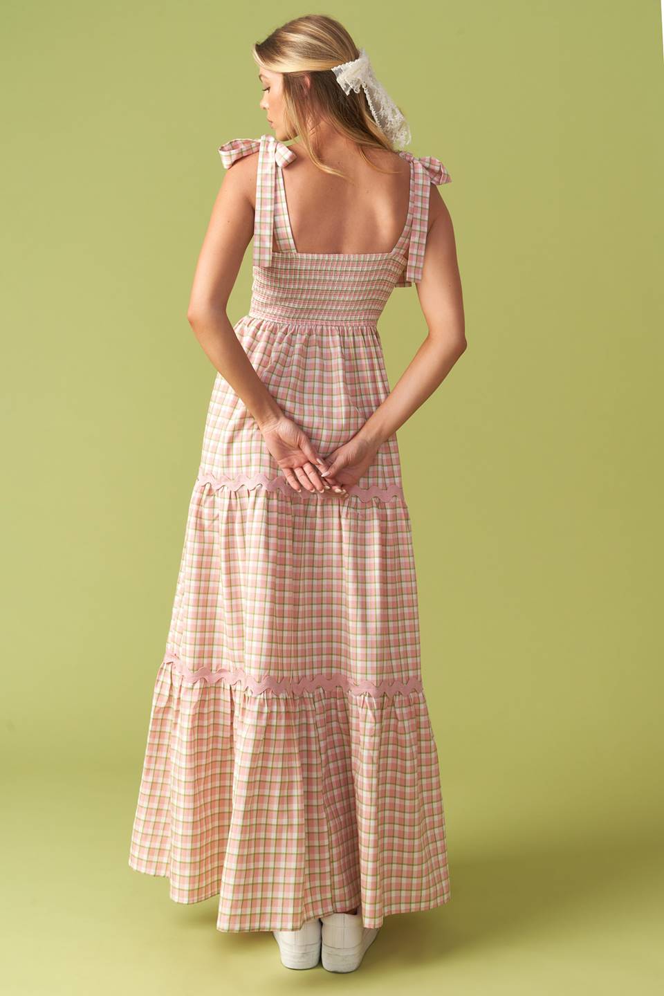 IMAGINE THAT GREEN PINK PLAID MIDI DRESS - MaraFormigone