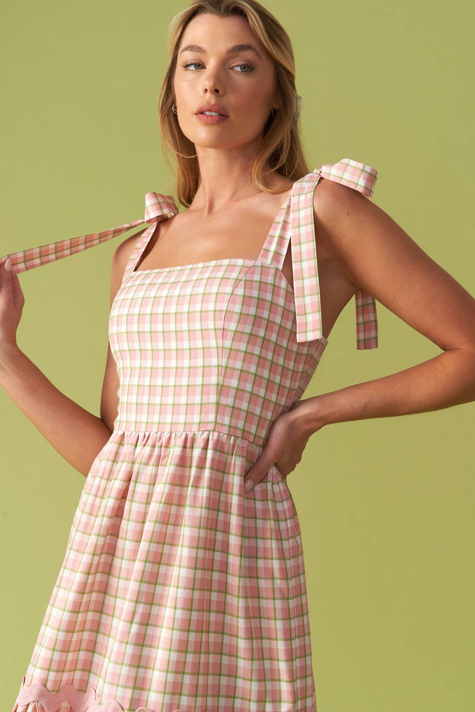 IMAGINE THAT GREEN PINK PLAID MIDI DRESS - MaraFormigone
