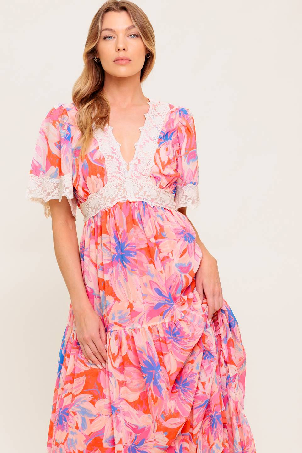 VESTIDO MAXI MINIMAL BLOOM EM TECIDO
